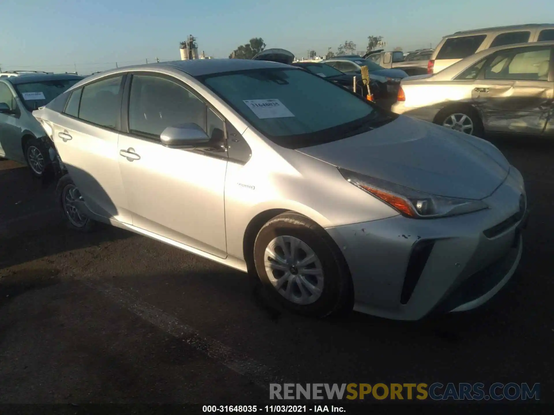 1 Photograph of a damaged car JTDKARFU4K3084622 TOYOTA PRIUS 2019