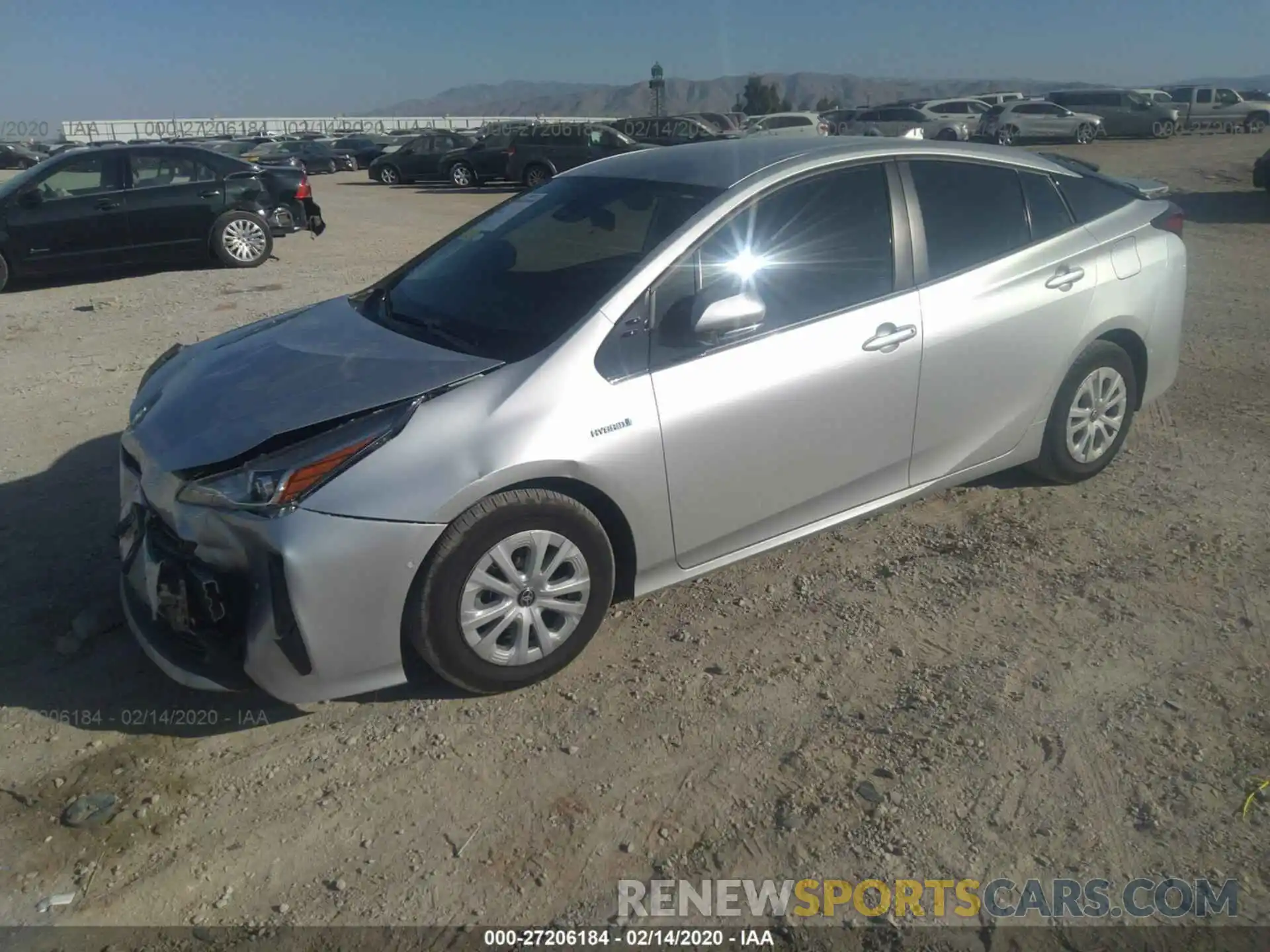 2 Photograph of a damaged car JTDKARFU4K3085818 TOYOTA PRIUS 2019