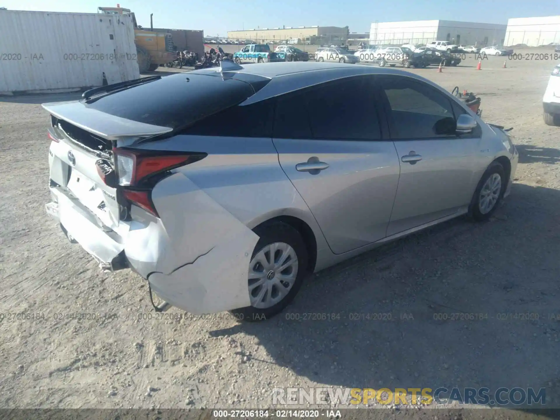 4 Фотография поврежденного автомобиля JTDKARFU4K3085818 TOYOTA PRIUS 2019