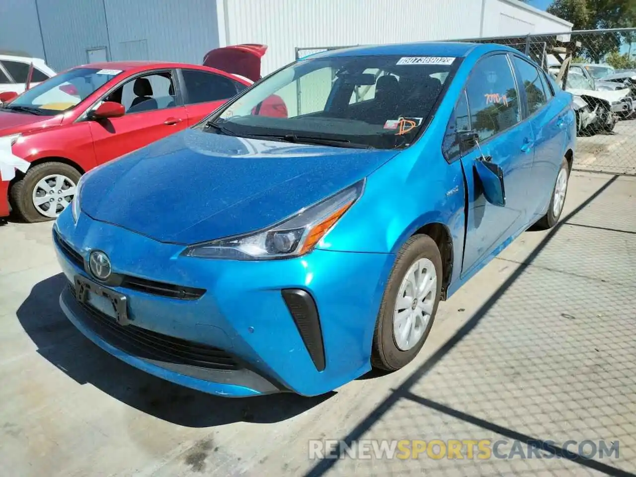 2 Фотография поврежденного автомобиля JTDKARFU4K3086984 TOYOTA PRIUS 2019