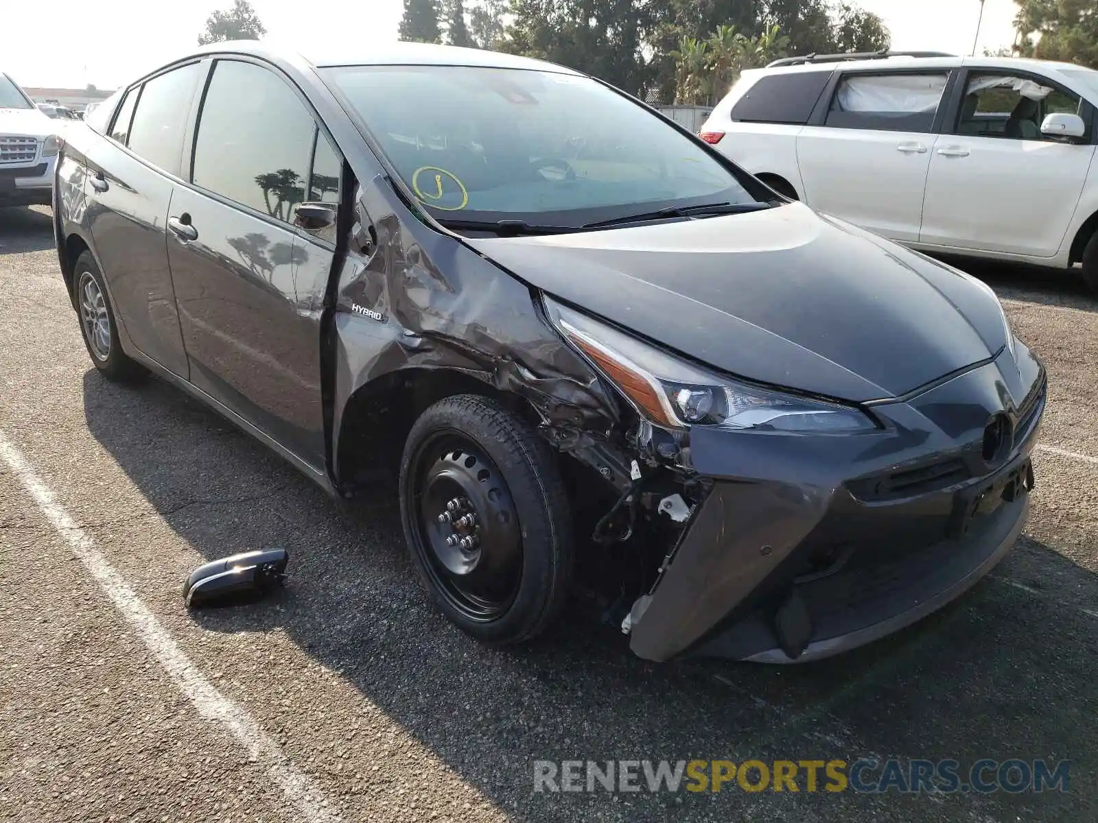 1 Photograph of a damaged car JTDKARFU4K3087388 TOYOTA PRIUS 2019