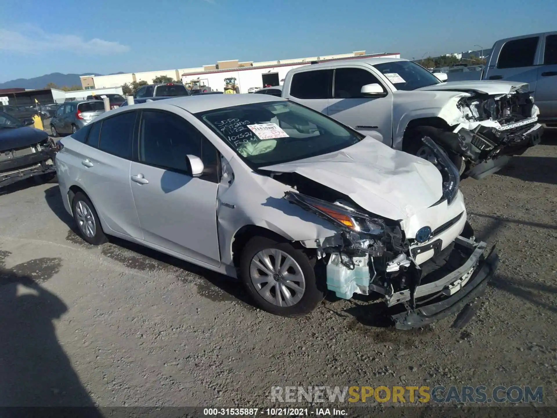 1 Photograph of a damaged car JTDKARFU4K3087746 TOYOTA PRIUS 2019