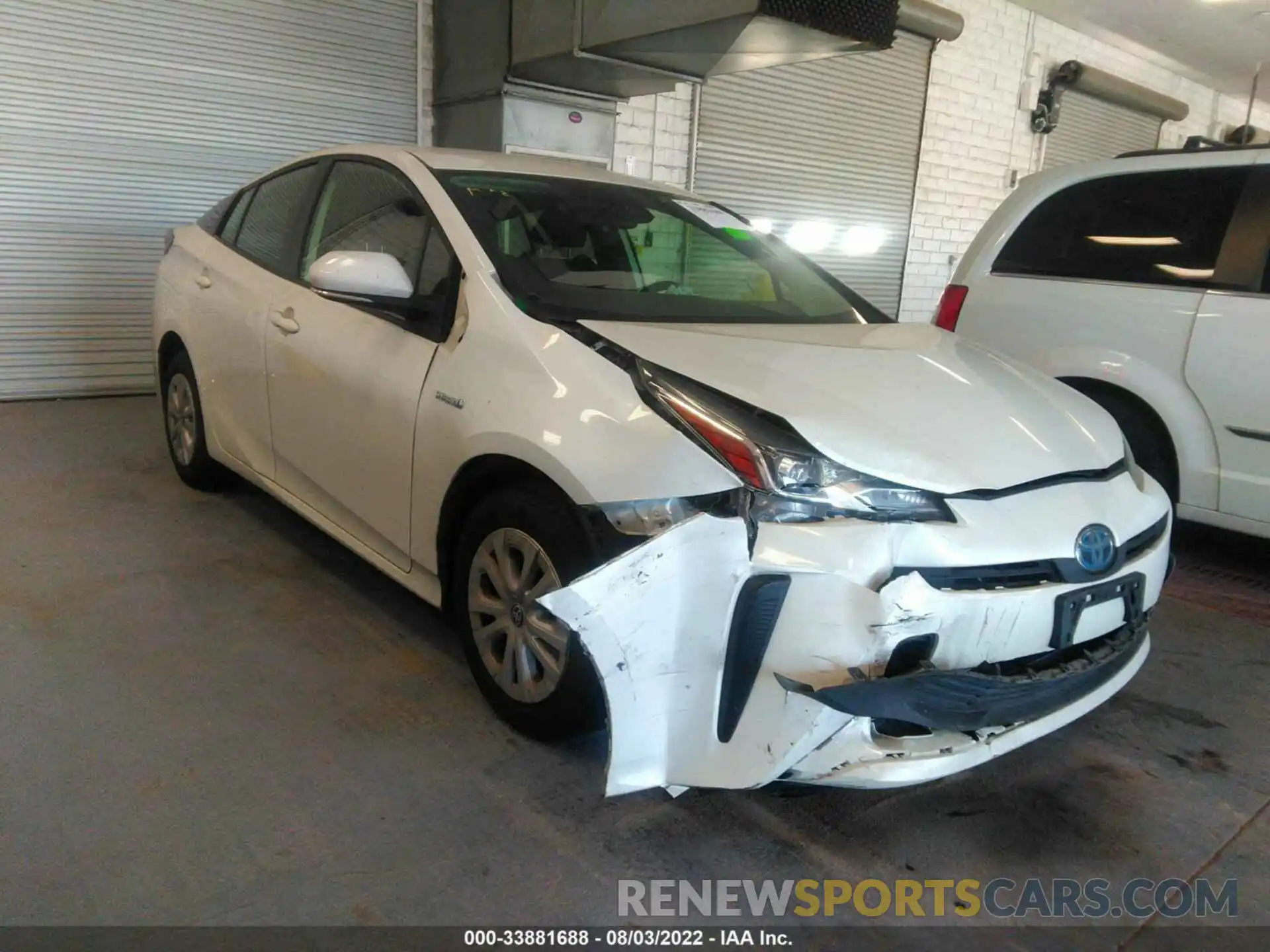 1 Photograph of a damaged car JTDKARFU4K3090873 TOYOTA PRIUS 2019