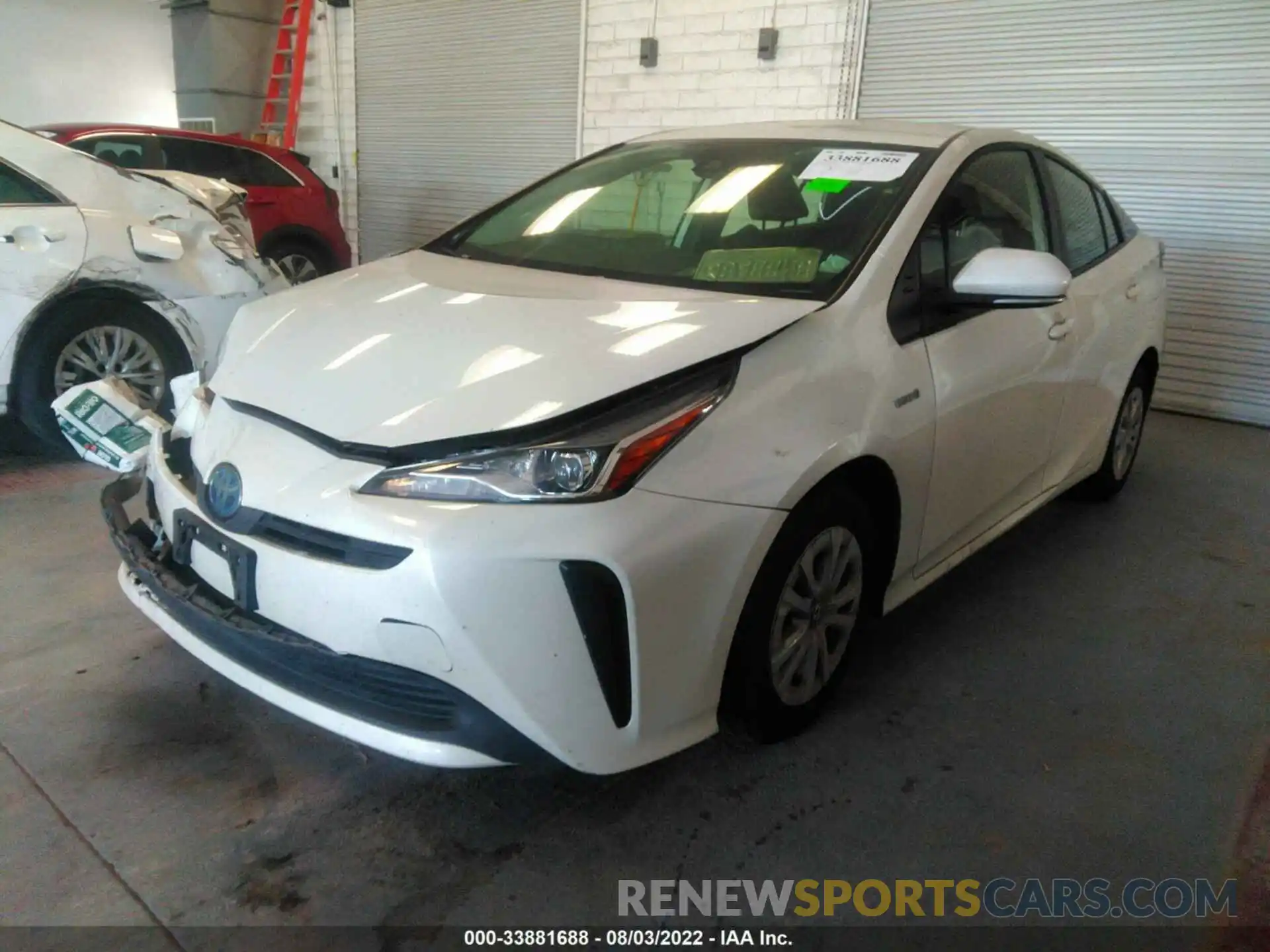 2 Photograph of a damaged car JTDKARFU4K3090873 TOYOTA PRIUS 2019