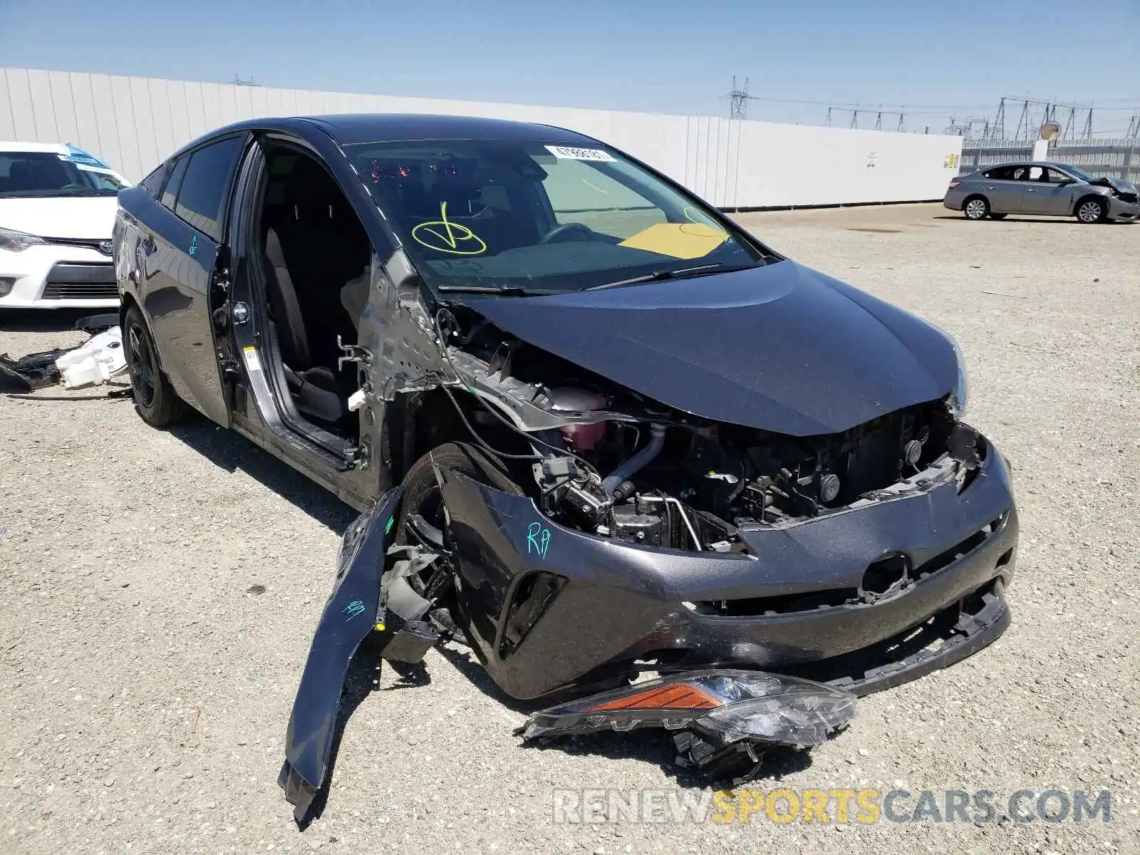 1 Photograph of a damaged car JTDKARFU4K3091117 TOYOTA PRIUS 2019