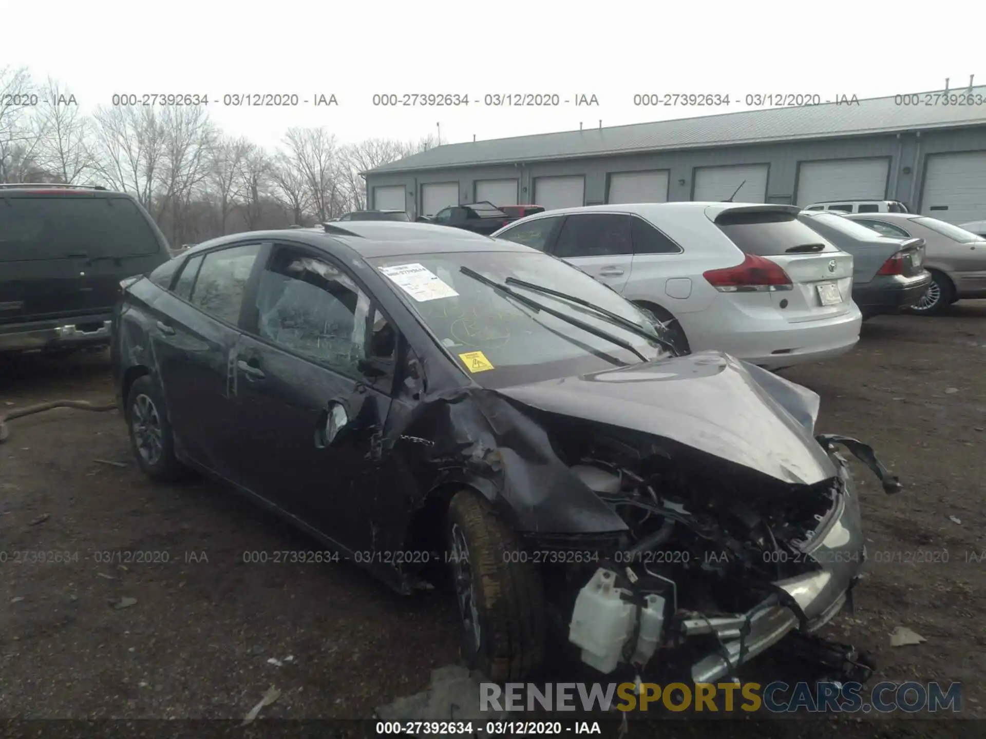 1 Photograph of a damaged car JTDKARFU4K3092204 TOYOTA PRIUS 2019