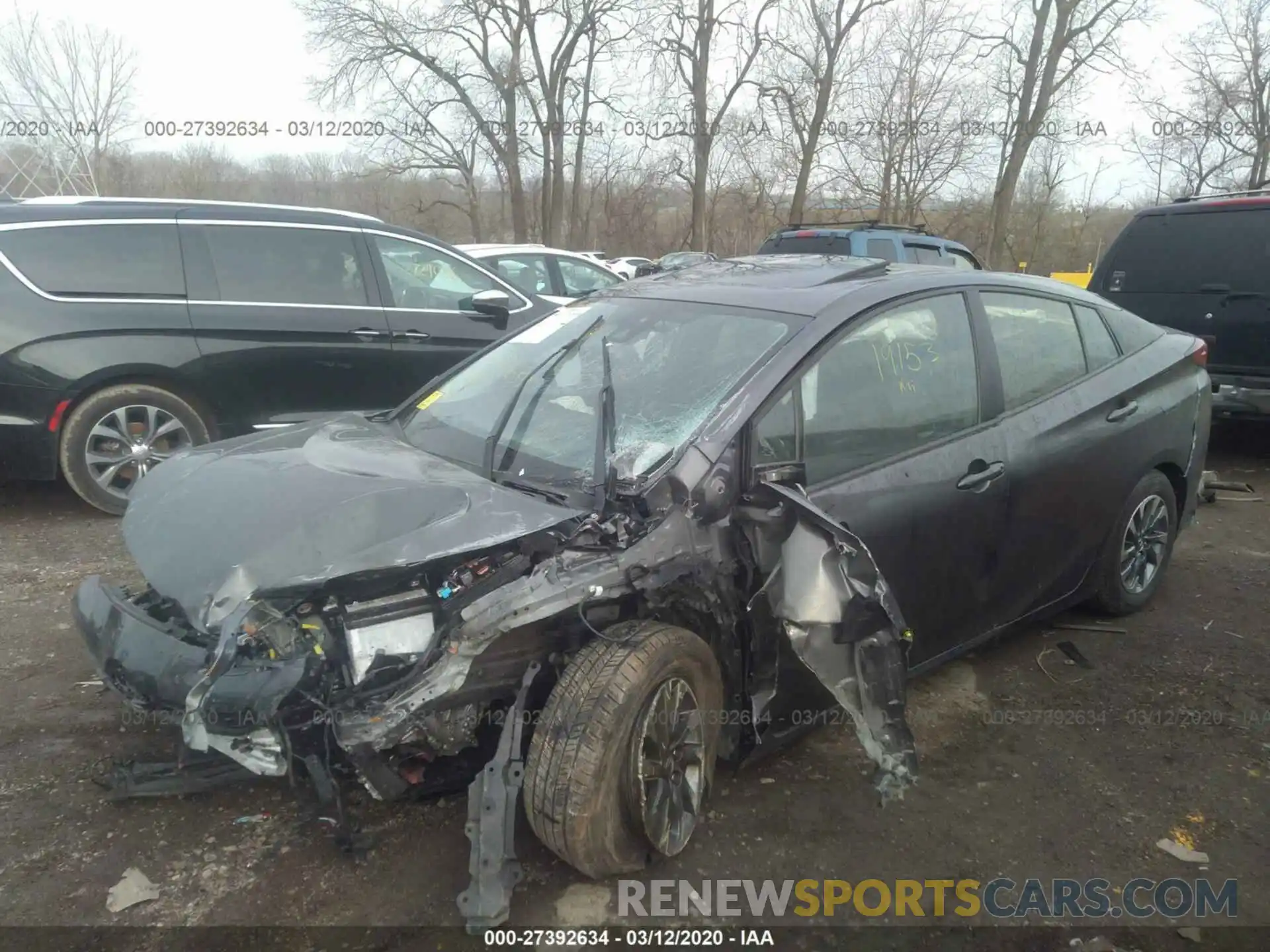 2 Photograph of a damaged car JTDKARFU4K3092204 TOYOTA PRIUS 2019