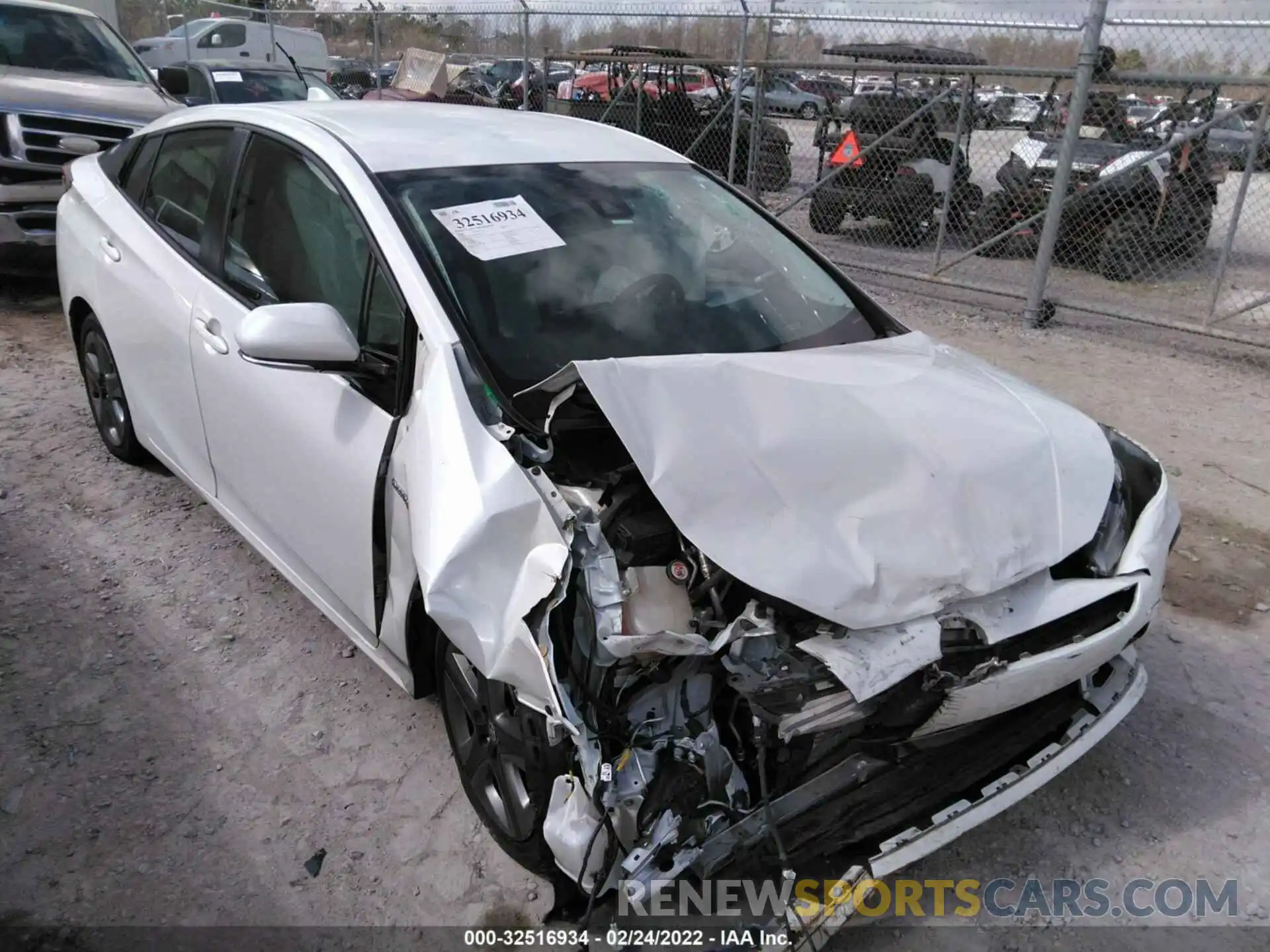 1 Photograph of a damaged car JTDKARFU4K3092333 TOYOTA PRIUS 2019