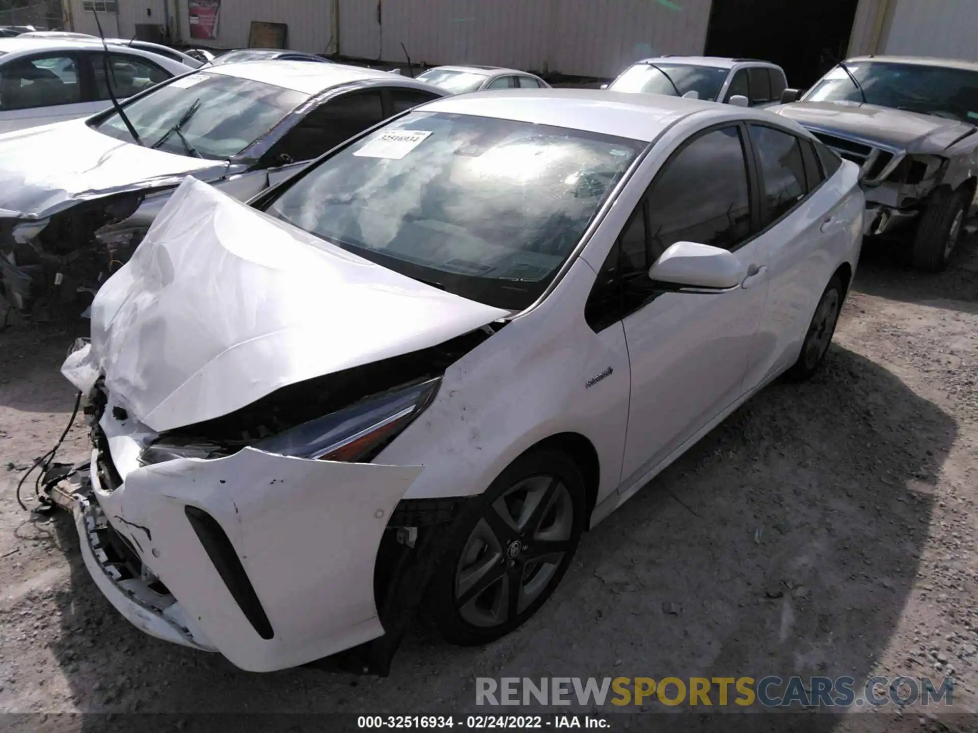 2 Photograph of a damaged car JTDKARFU4K3092333 TOYOTA PRIUS 2019