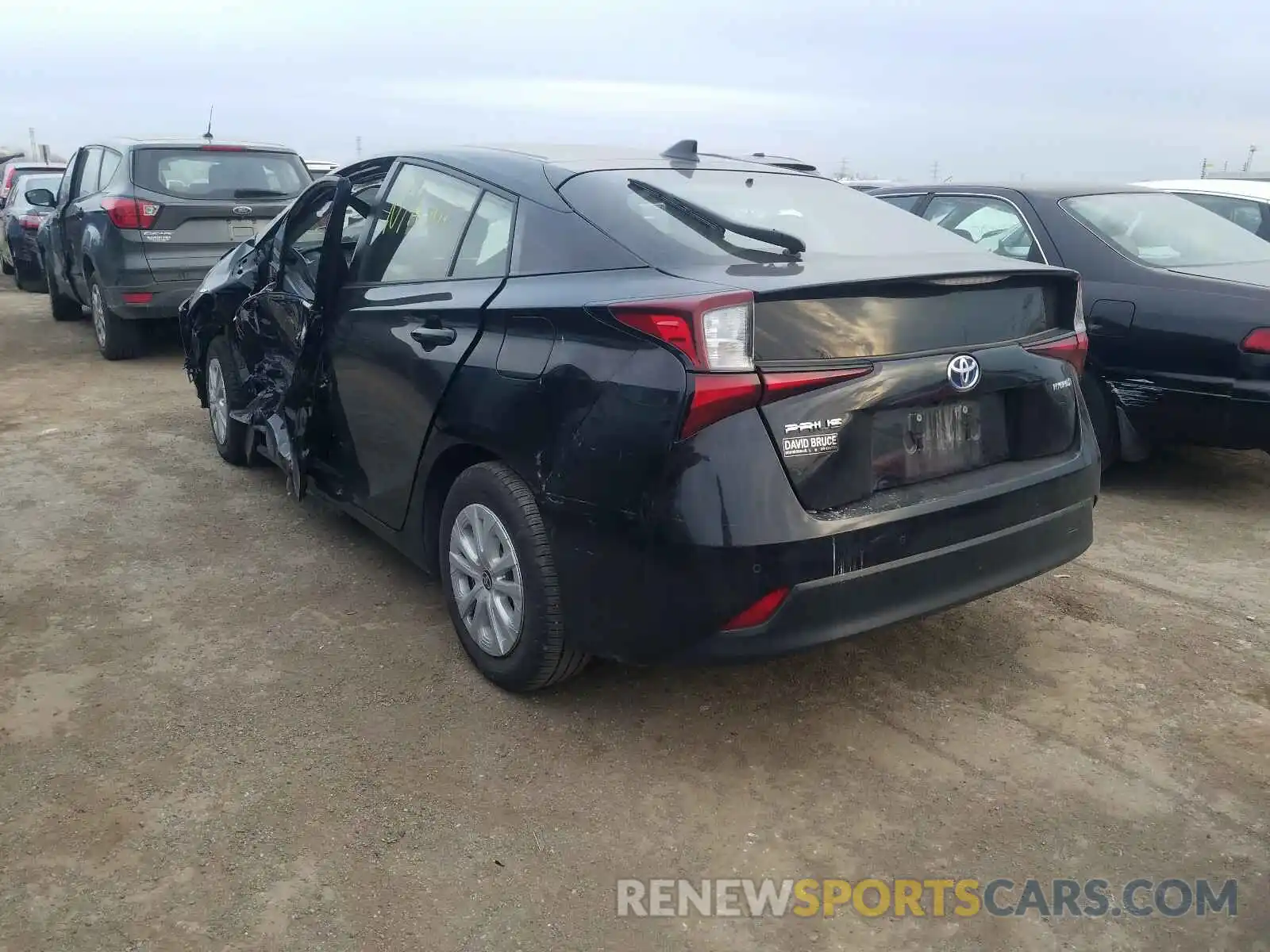 3 Photograph of a damaged car JTDKARFU4K3093000 TOYOTA PRIUS 2019