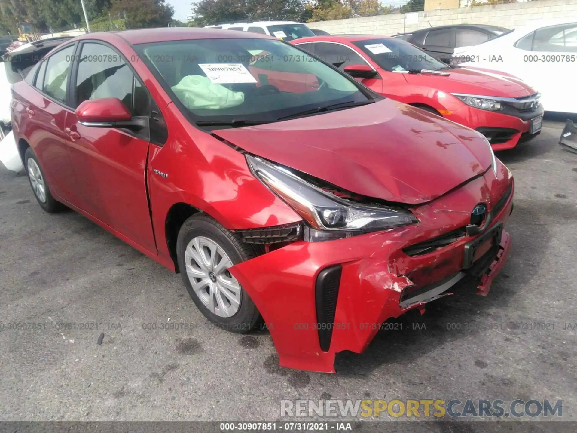 1 Photograph of a damaged car JTDKARFU4K3093613 TOYOTA PRIUS 2019