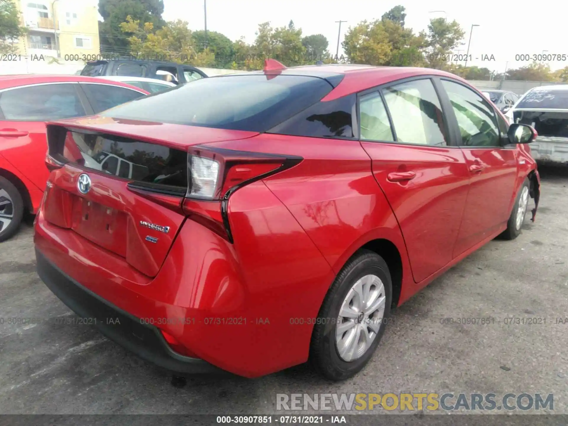 4 Photograph of a damaged car JTDKARFU4K3093613 TOYOTA PRIUS 2019