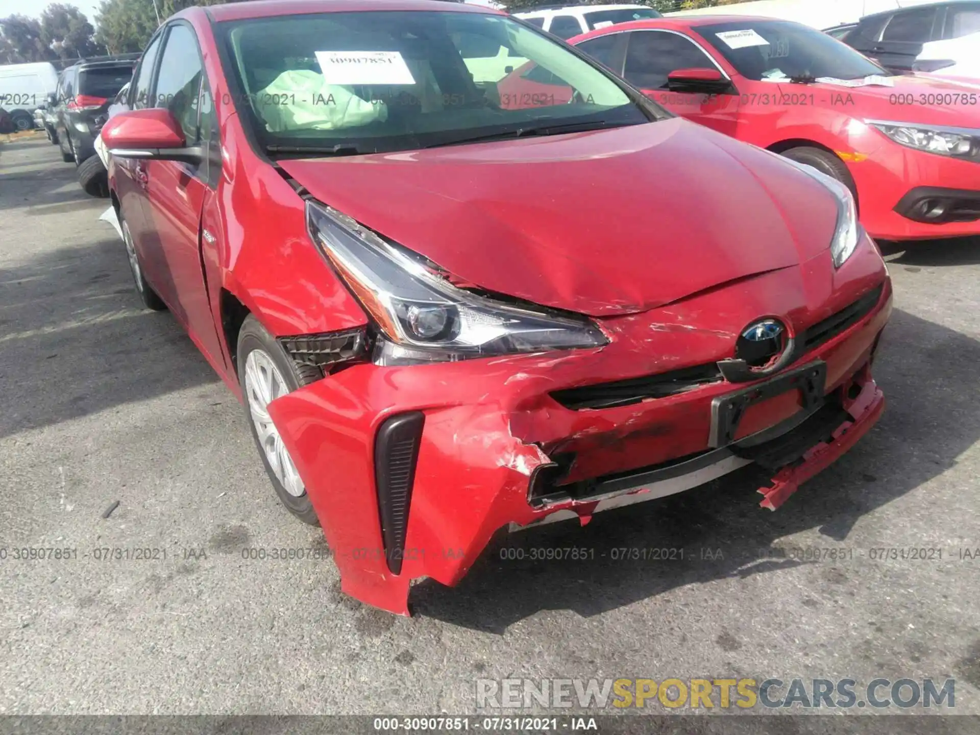 6 Photograph of a damaged car JTDKARFU4K3093613 TOYOTA PRIUS 2019