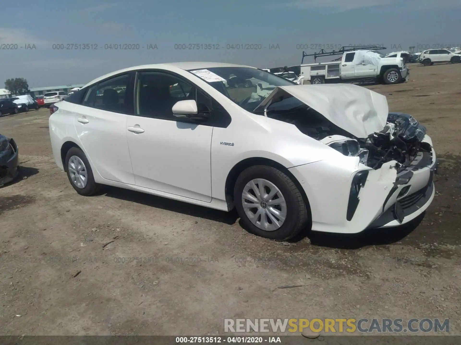 1 Photograph of a damaged car JTDKARFU4K3094177 TOYOTA PRIUS 2019