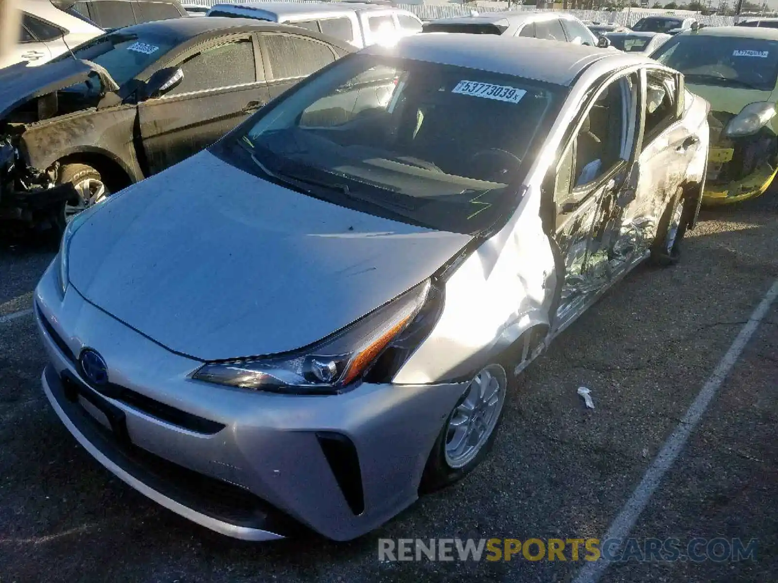 2 Photograph of a damaged car JTDKARFU4K3095152 TOYOTA PRIUS 2019