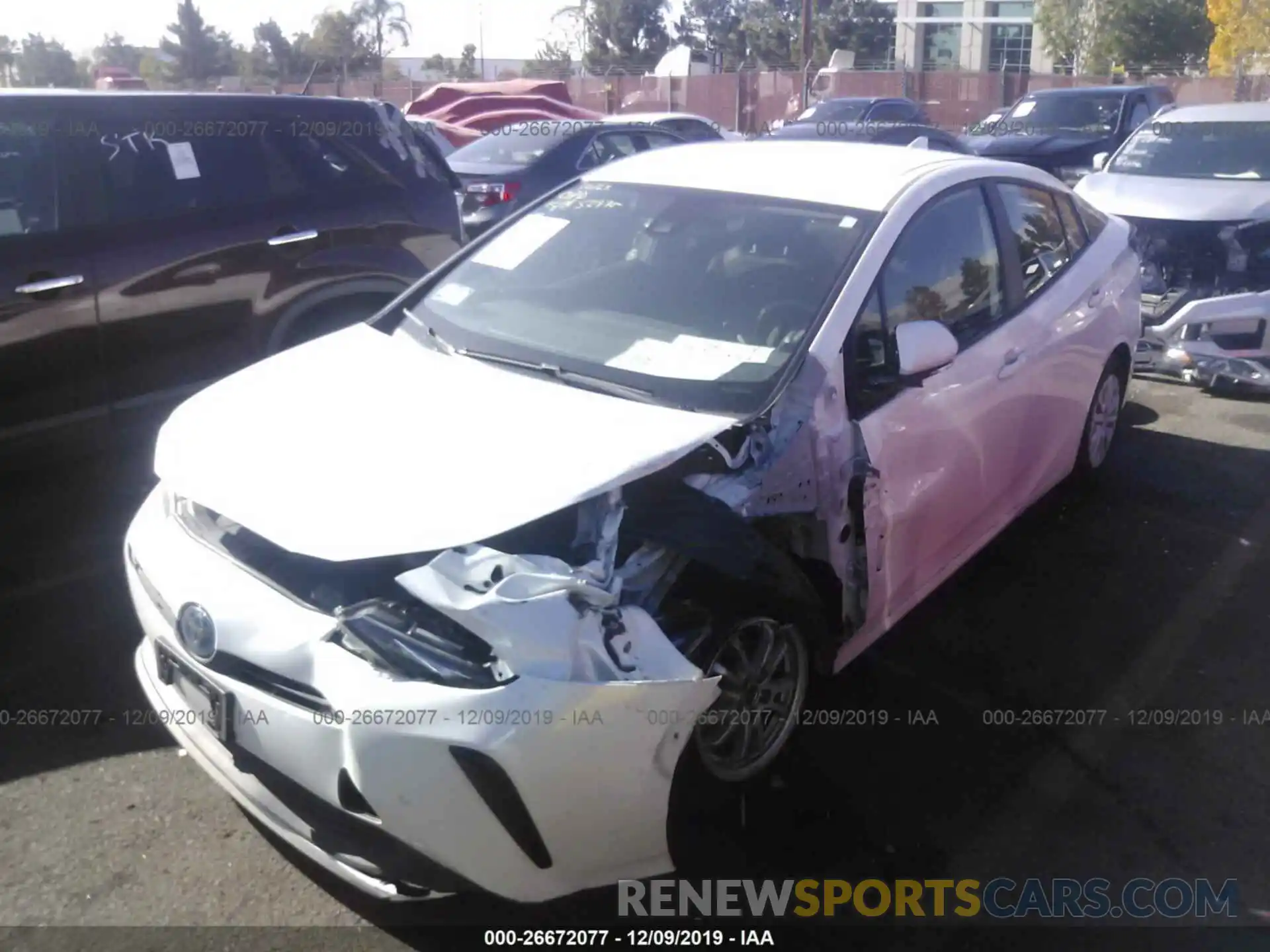 2 Photograph of a damaged car JTDKARFU4K3095975 TOYOTA PRIUS 2019