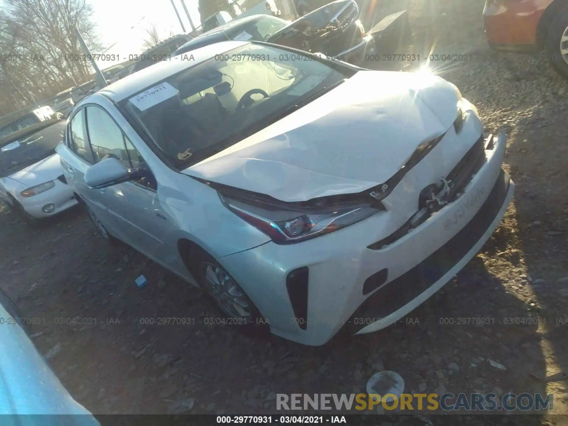 1 Photograph of a damaged car JTDKARFU4K3096575 TOYOTA PRIUS 2019