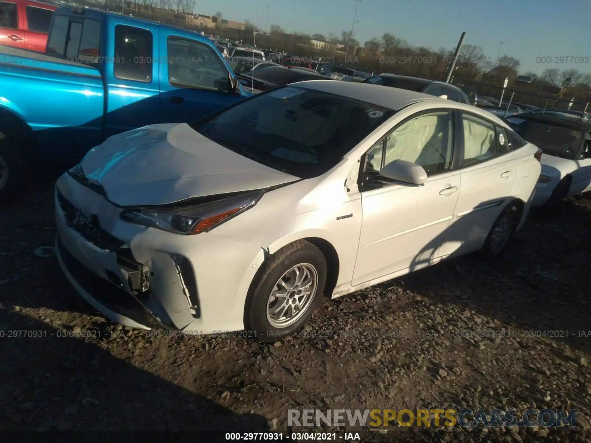 2 Photograph of a damaged car JTDKARFU4K3096575 TOYOTA PRIUS 2019