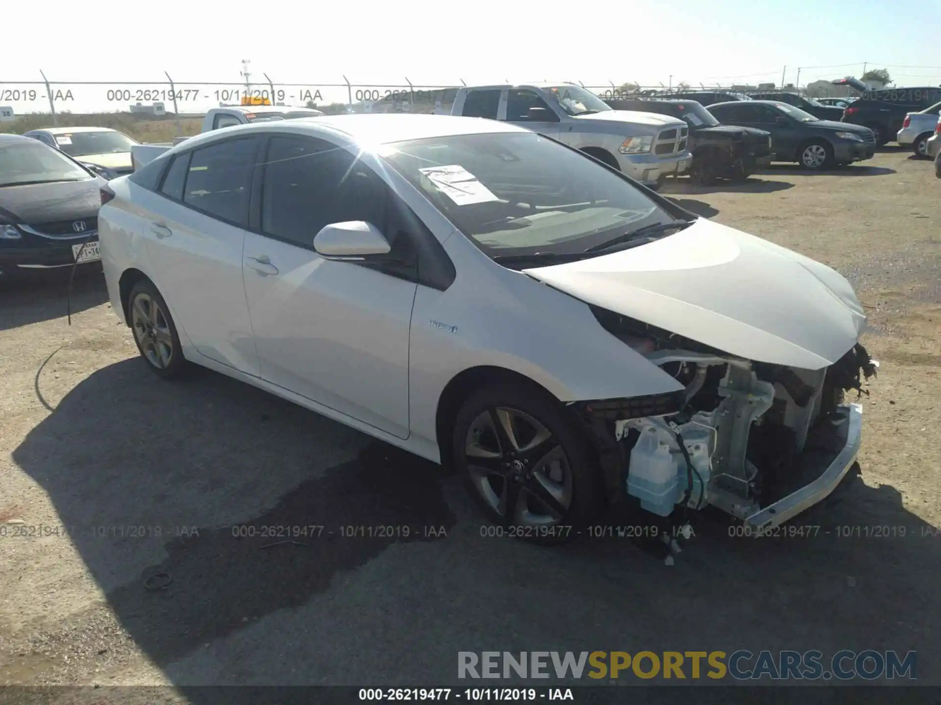 1 Photograph of a damaged car JTDKARFU4K3100513 TOYOTA PRIUS 2019