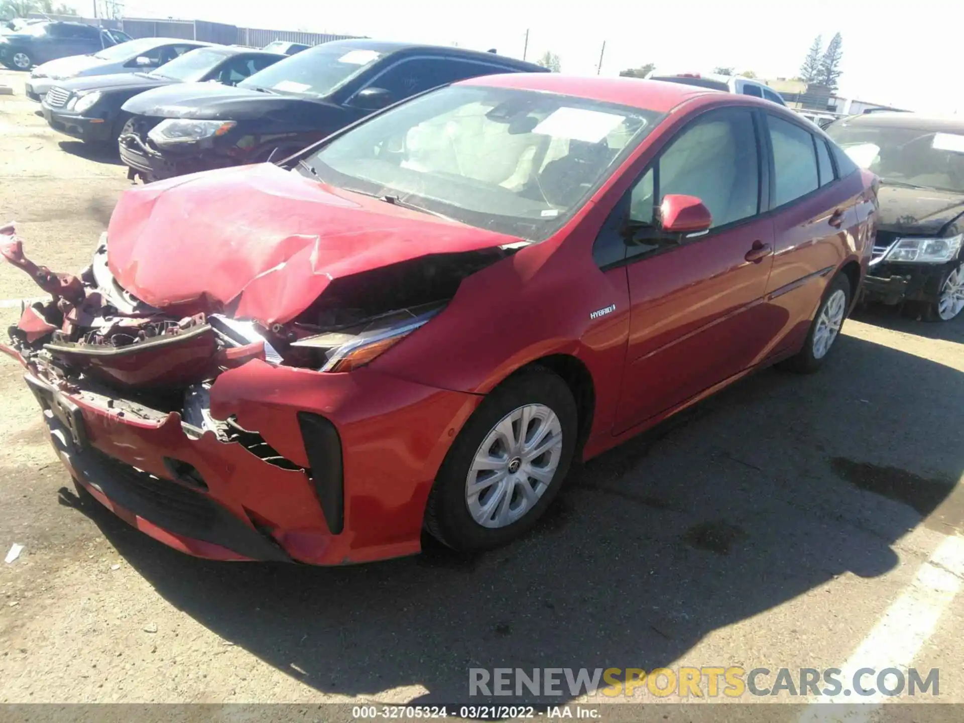 2 Photograph of a damaged car JTDKARFU5K3069630 TOYOTA PRIUS 2019