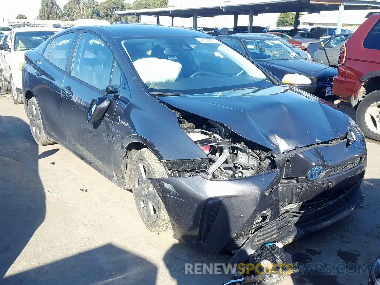 1 Photograph of a damaged car JTDKARFU5K3070423 TOYOTA PRIUS 2019