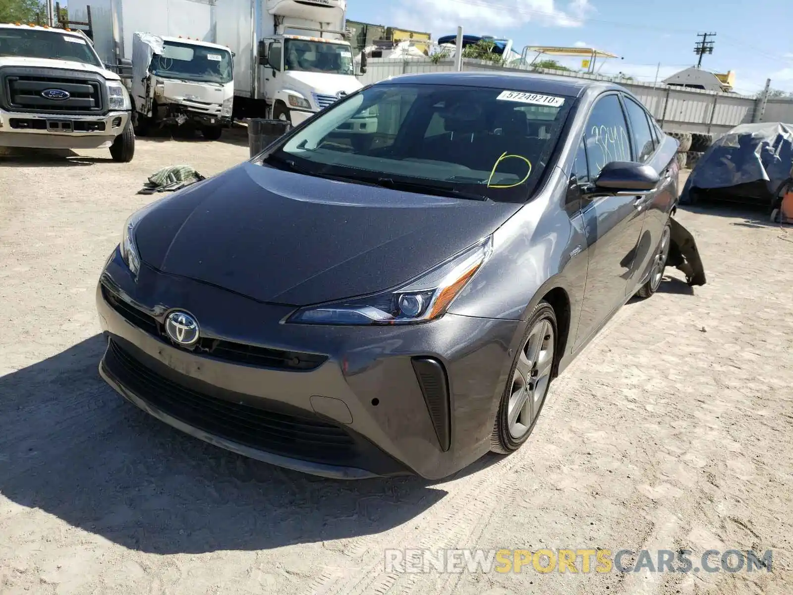 2 Photograph of a damaged car JTDKARFU5K3071877 TOYOTA PRIUS 2019