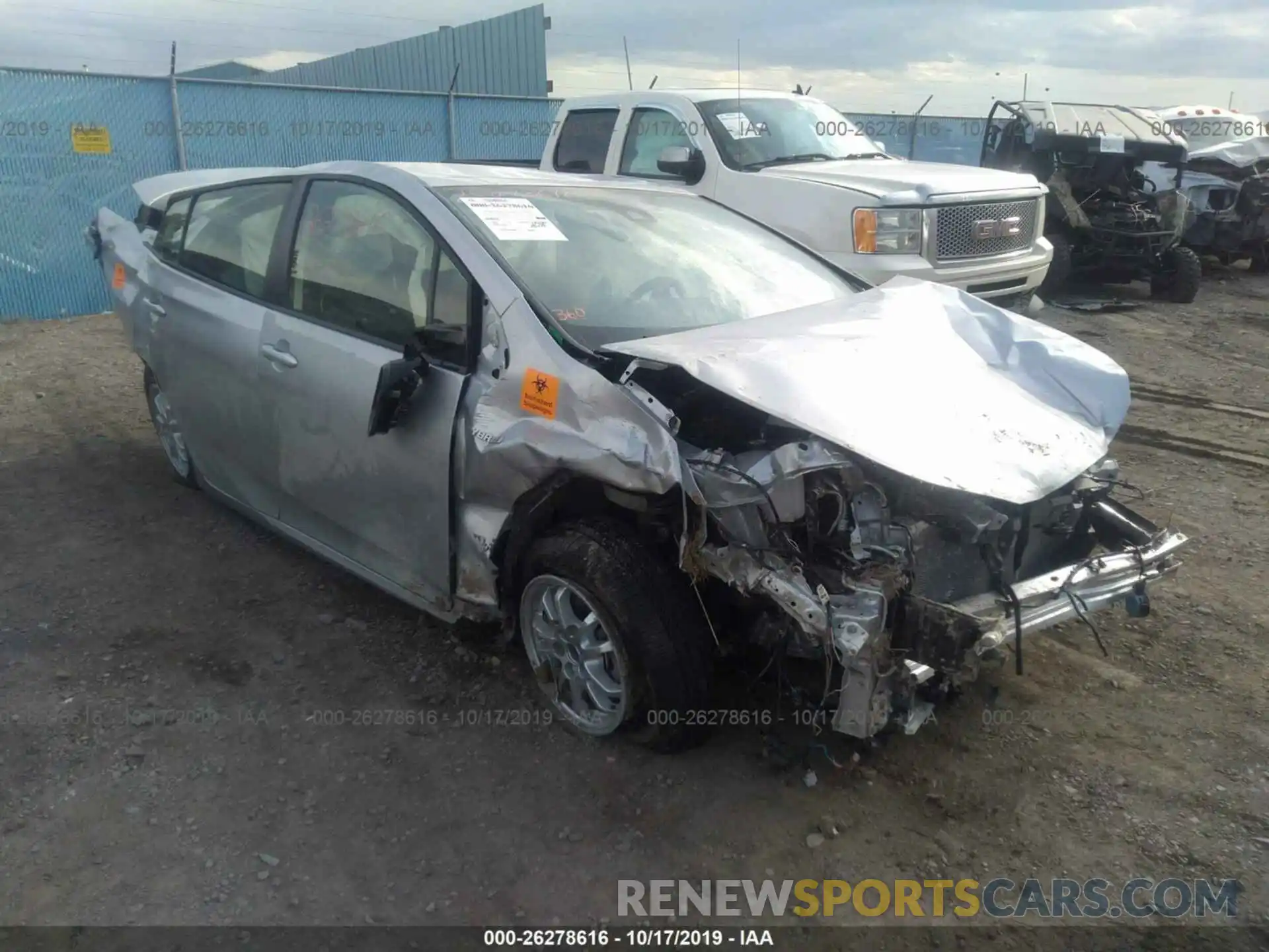 1 Photograph of a damaged car JTDKARFU5K3072026 TOYOTA PRIUS 2019