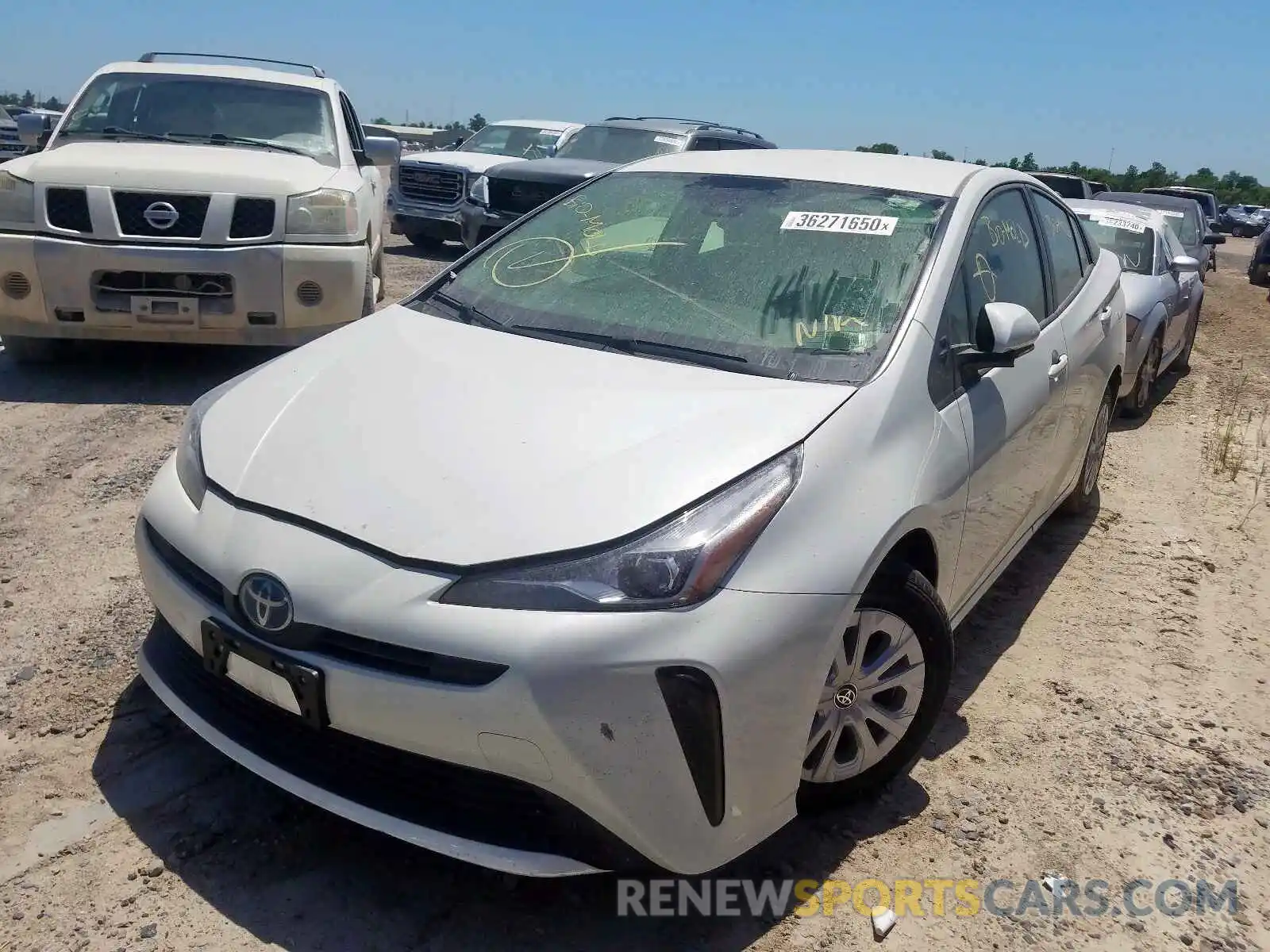 2 Photograph of a damaged car JTDKARFU5K3072043 TOYOTA PRIUS 2019