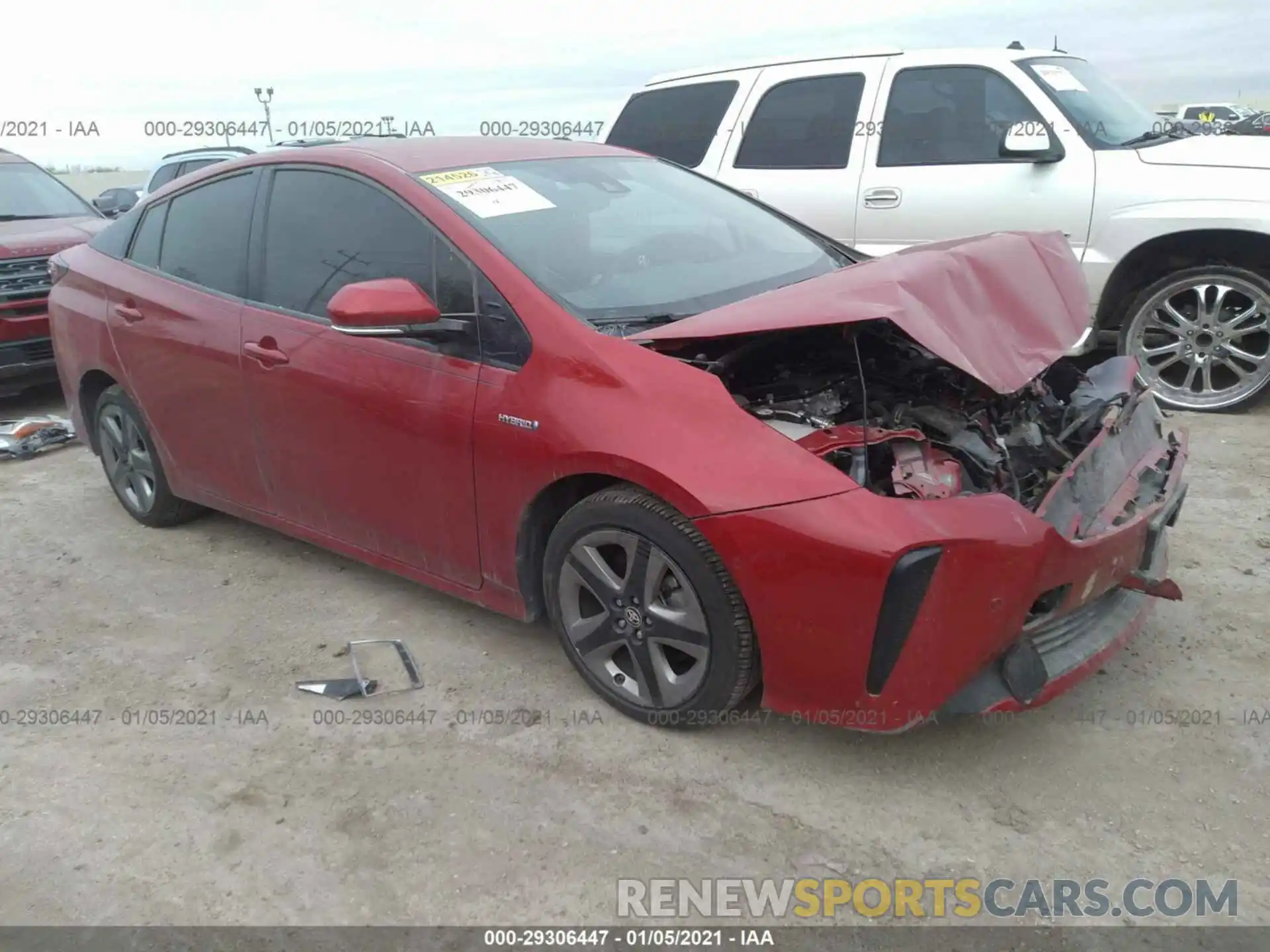 1 Photograph of a damaged car JTDKARFU5K3072138 TOYOTA PRIUS 2019