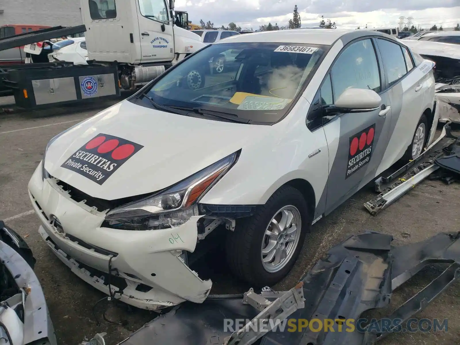 2 Photograph of a damaged car JTDKARFU5K3072480 TOYOTA PRIUS 2019