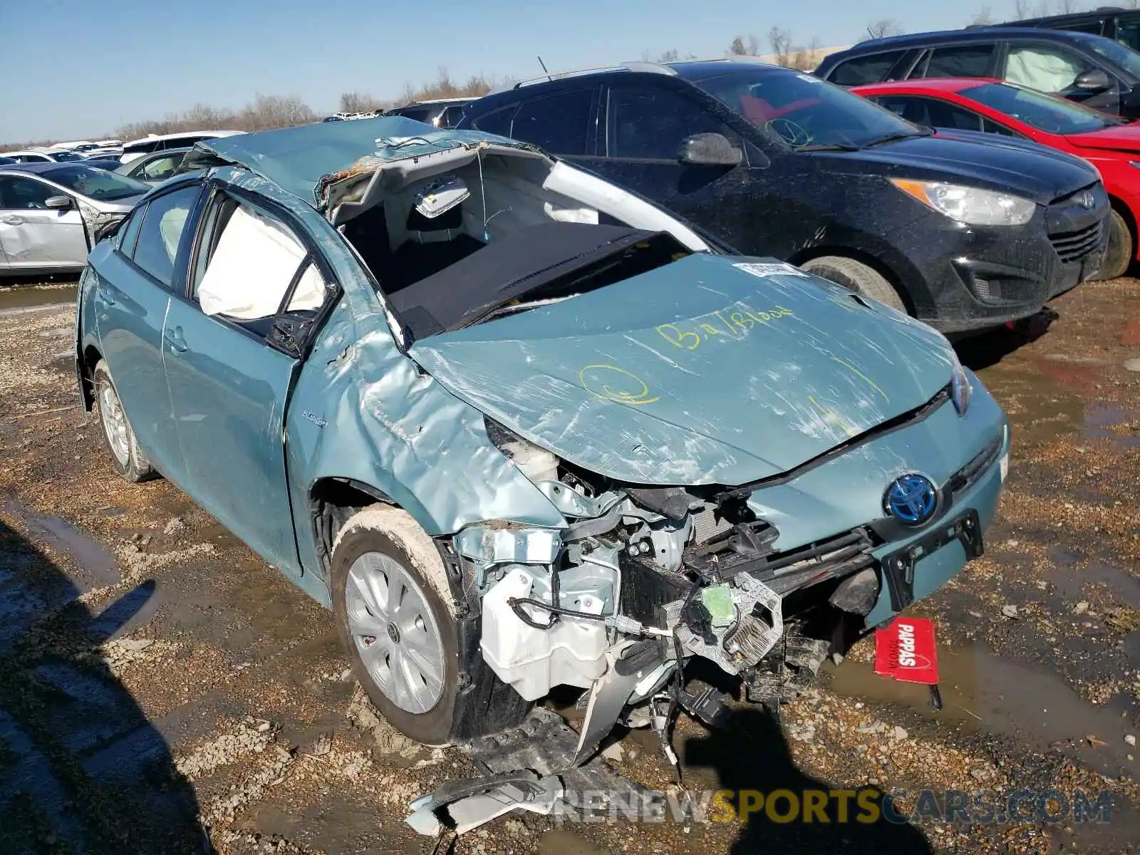 1 Photograph of a damaged car JTDKARFU5K3072754 TOYOTA PRIUS 2019