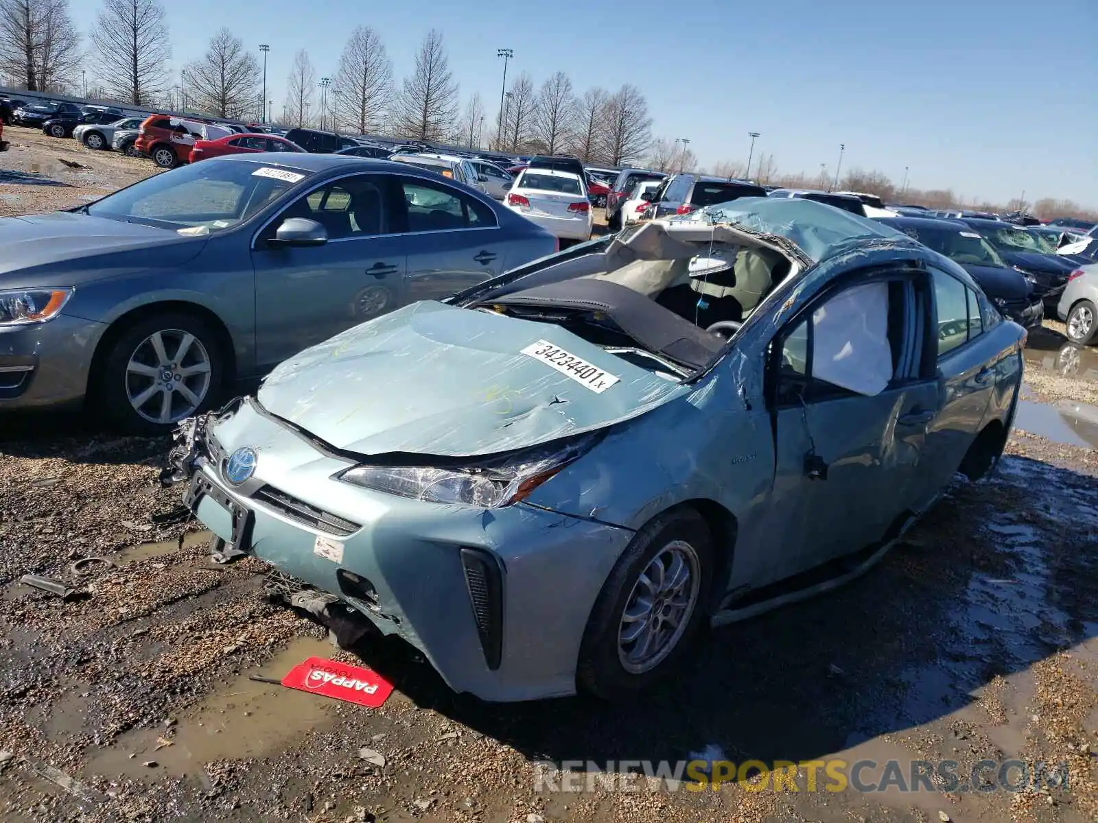 2 Photograph of a damaged car JTDKARFU5K3072754 TOYOTA PRIUS 2019