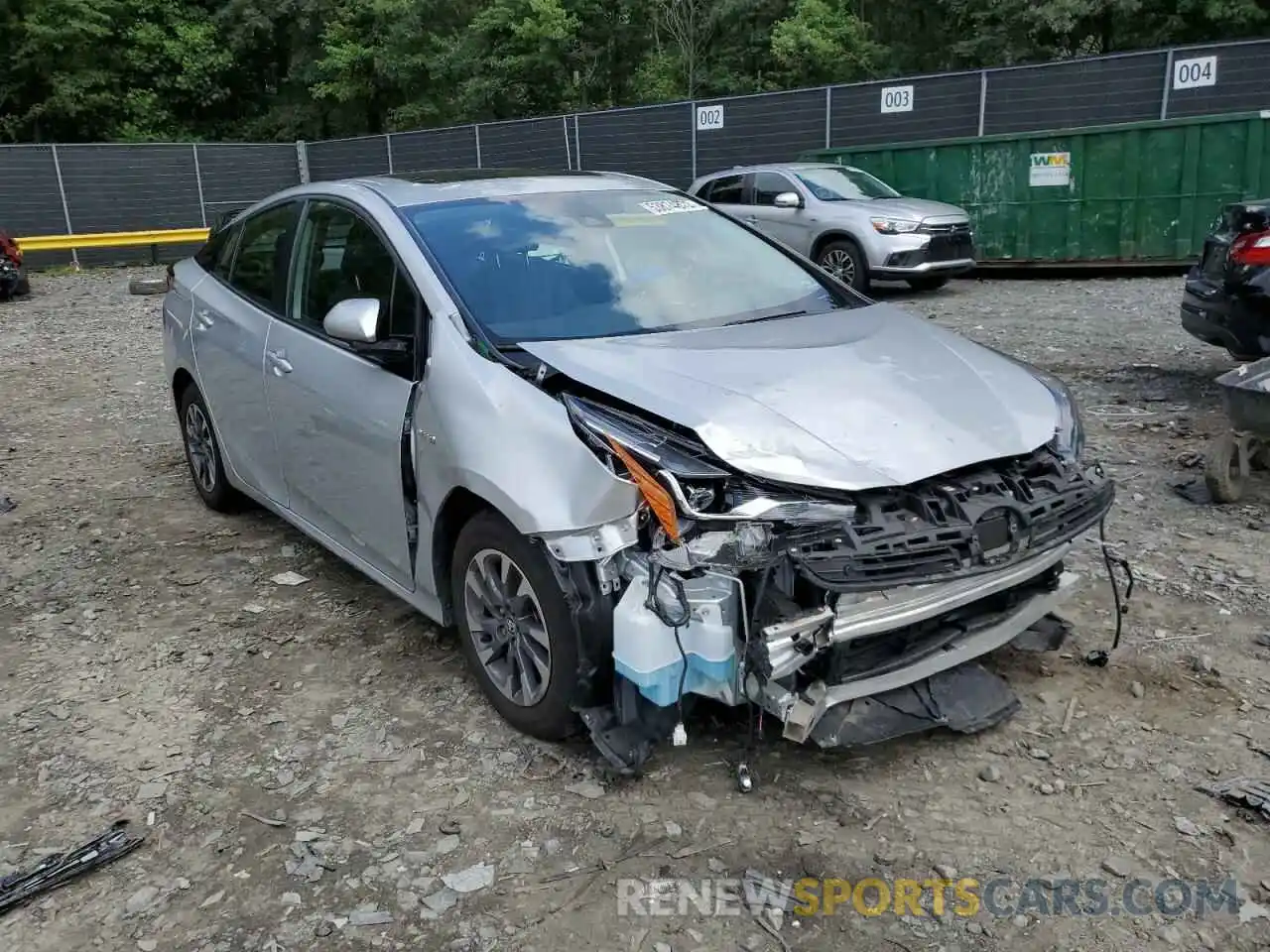 1 Photograph of a damaged car JTDKARFU5K3072835 TOYOTA PRIUS 2019