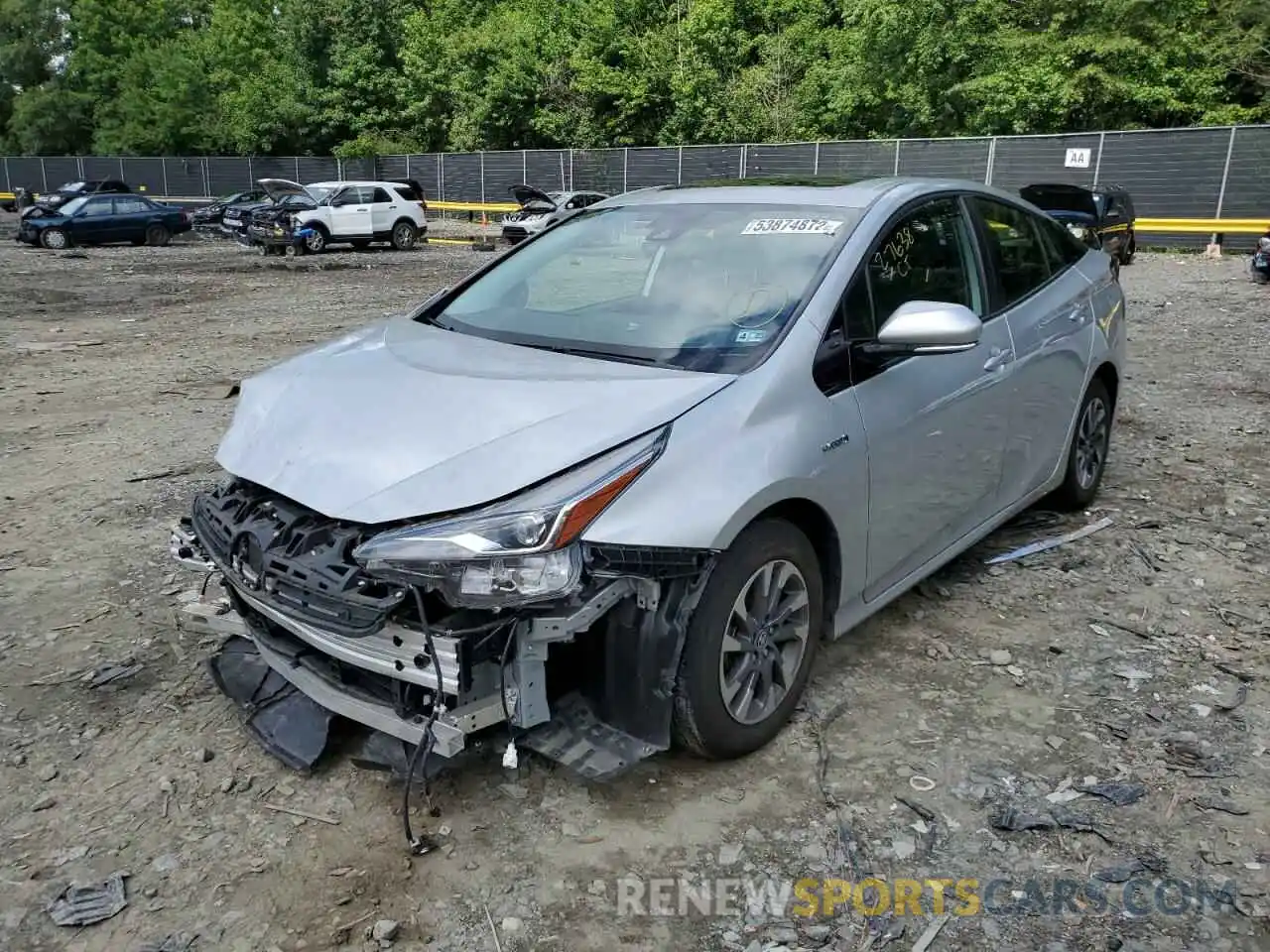 2 Photograph of a damaged car JTDKARFU5K3072835 TOYOTA PRIUS 2019