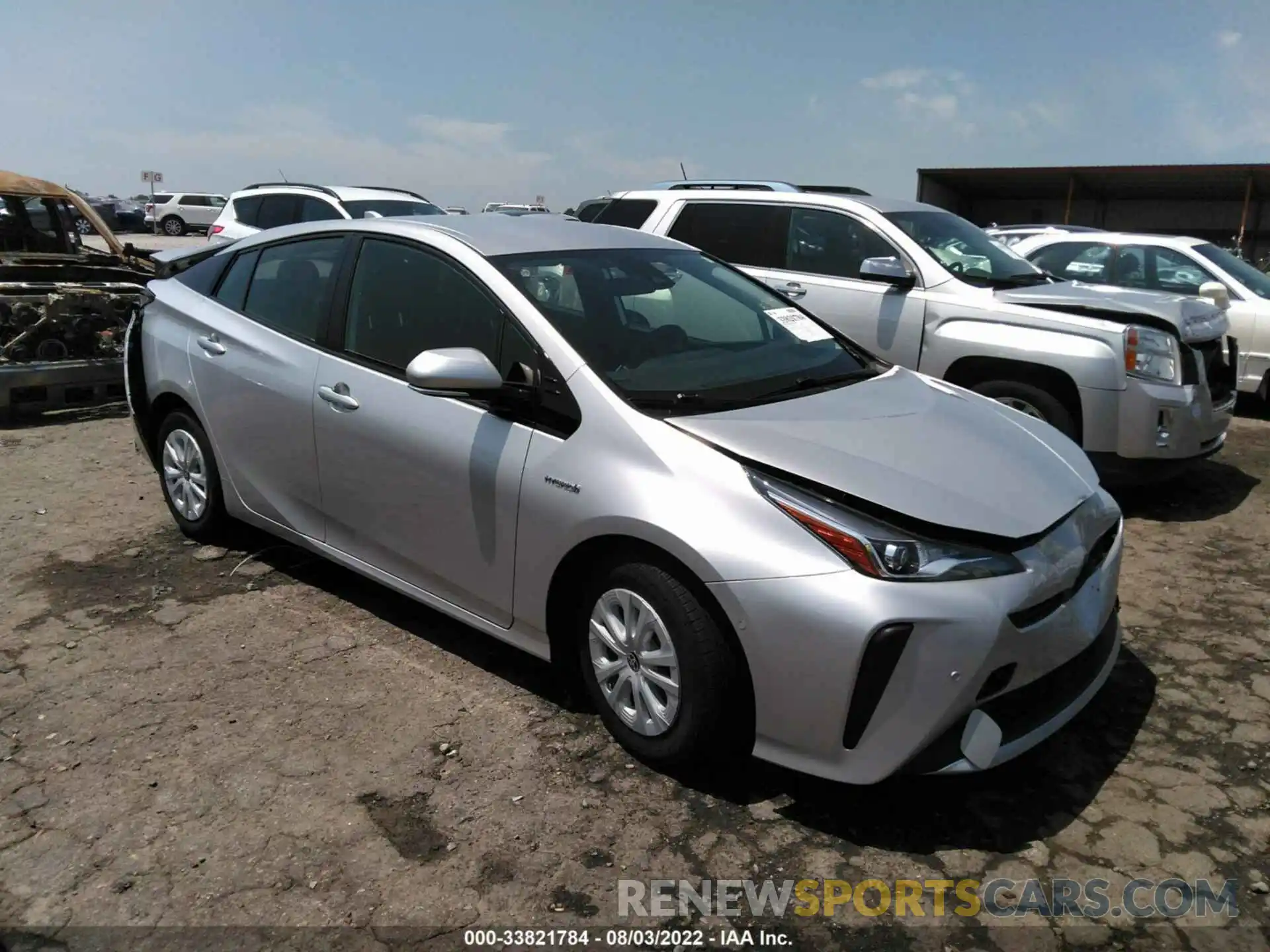 1 Photograph of a damaged car JTDKARFU5K3073466 TOYOTA PRIUS 2019