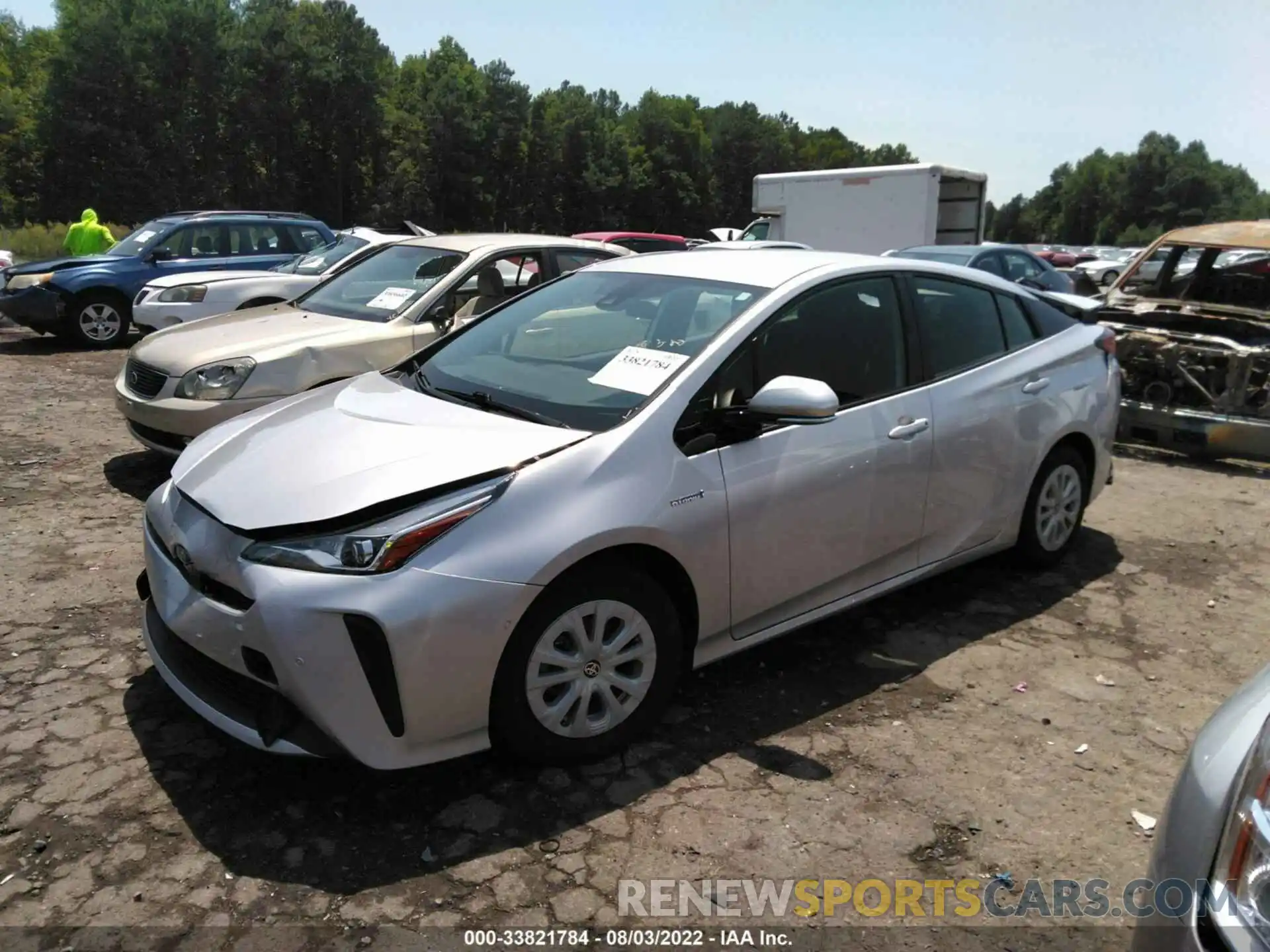 2 Photograph of a damaged car JTDKARFU5K3073466 TOYOTA PRIUS 2019