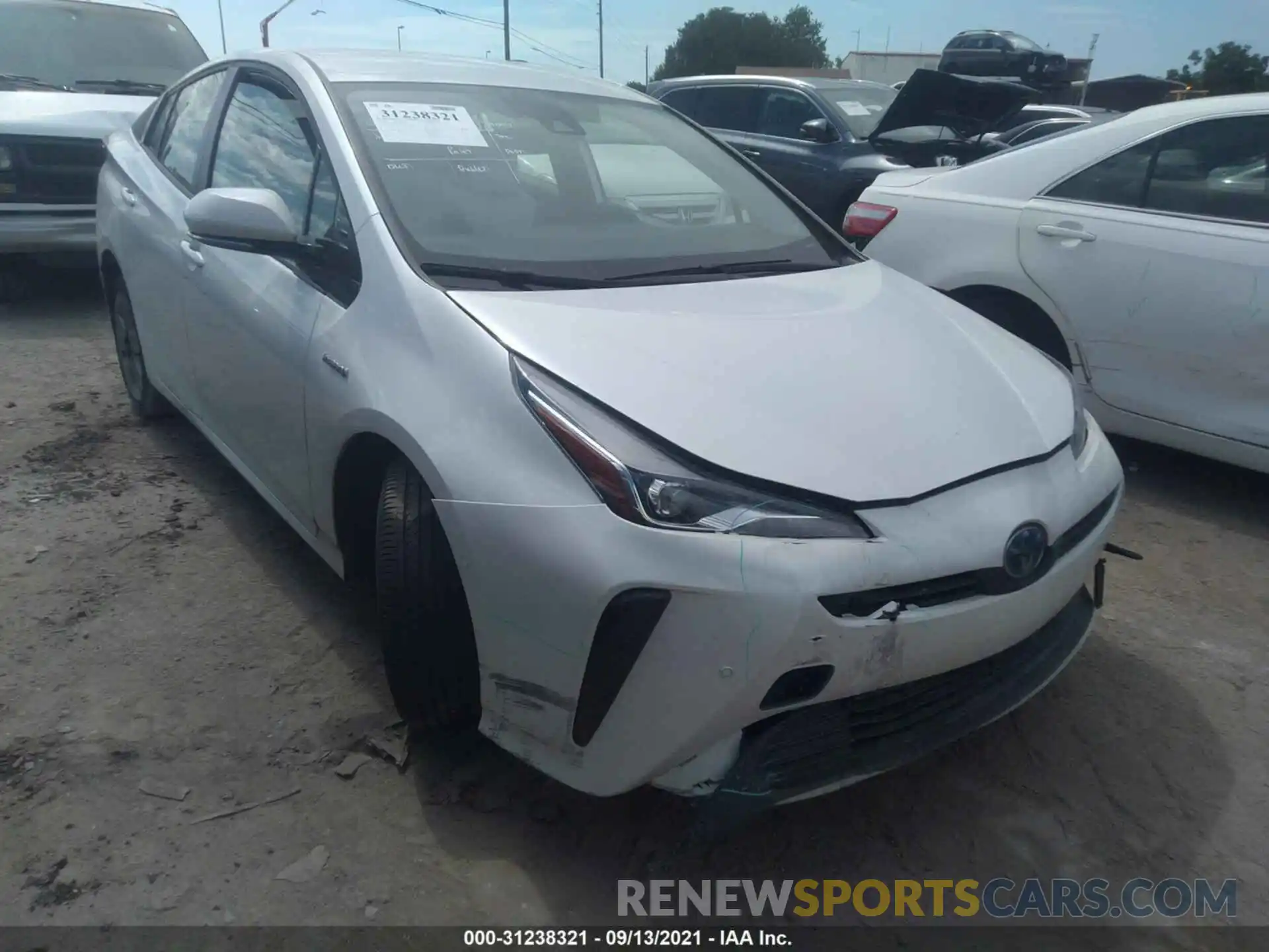 1 Photograph of a damaged car JTDKARFU5K3073838 TOYOTA PRIUS 2019