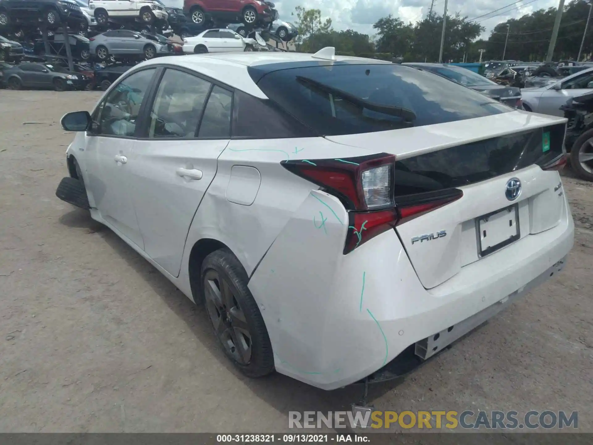 3 Photograph of a damaged car JTDKARFU5K3073838 TOYOTA PRIUS 2019