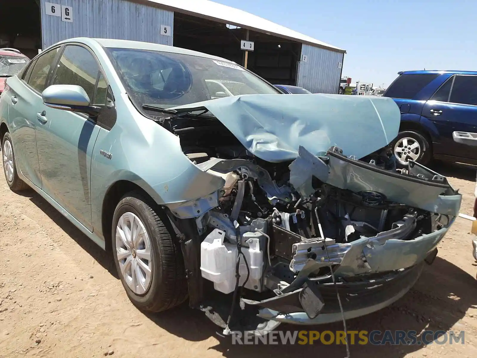 1 Photograph of a damaged car JTDKARFU5K3075329 TOYOTA PRIUS 2019