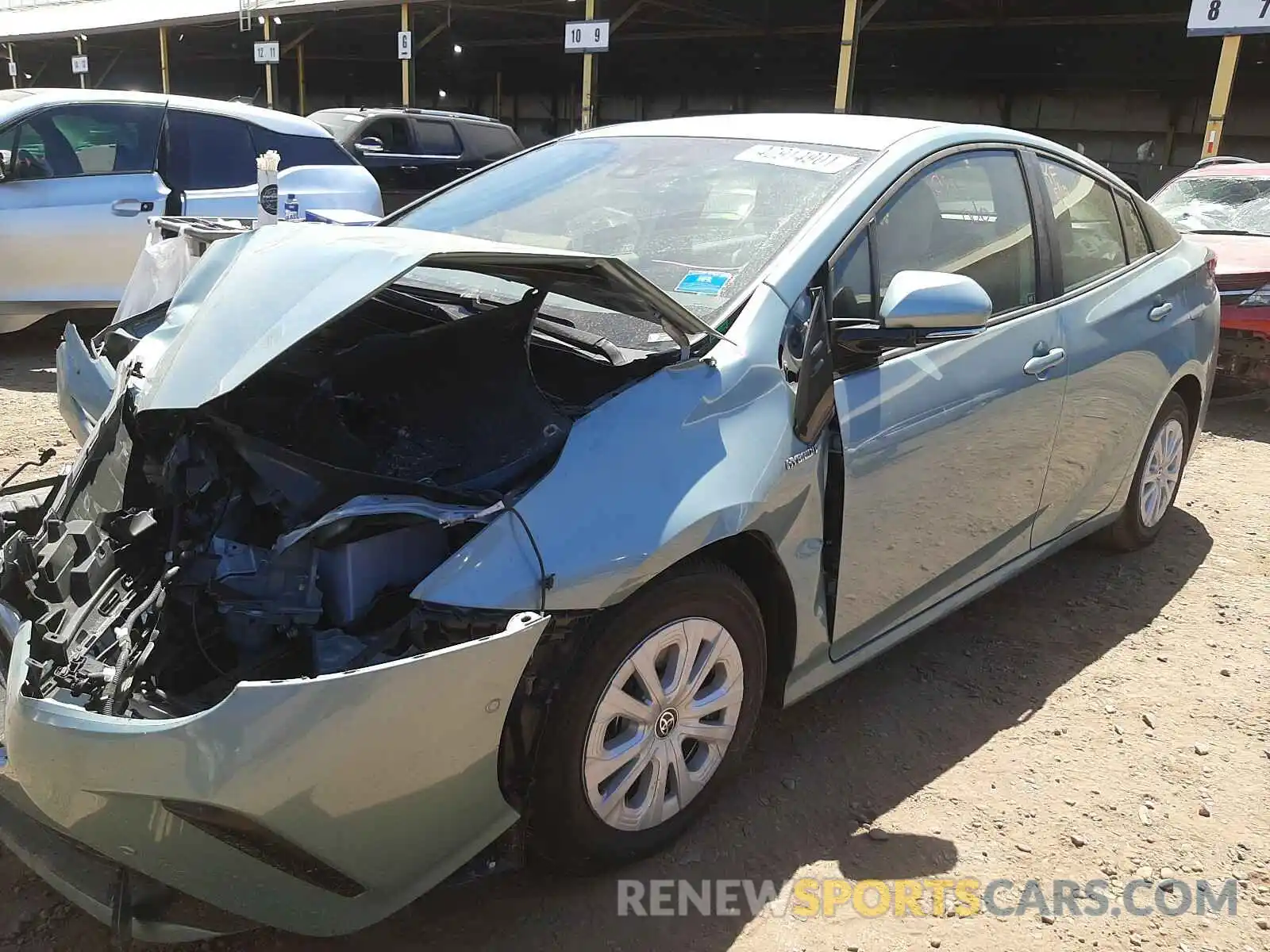 2 Photograph of a damaged car JTDKARFU5K3075329 TOYOTA PRIUS 2019