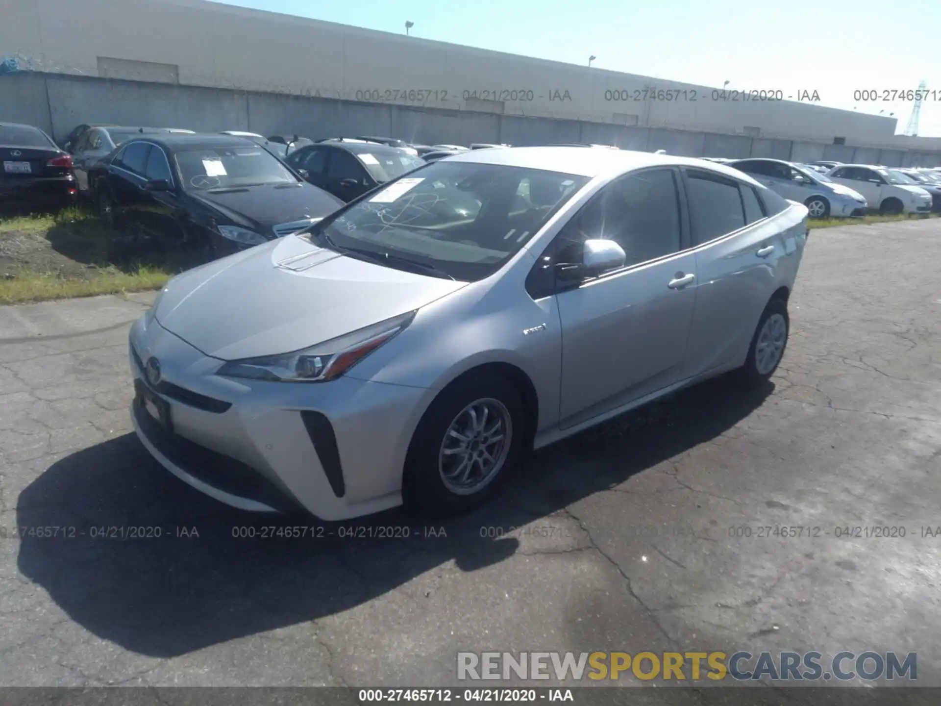 2 Photograph of a damaged car JTDKARFU5K3075377 TOYOTA PRIUS 2019