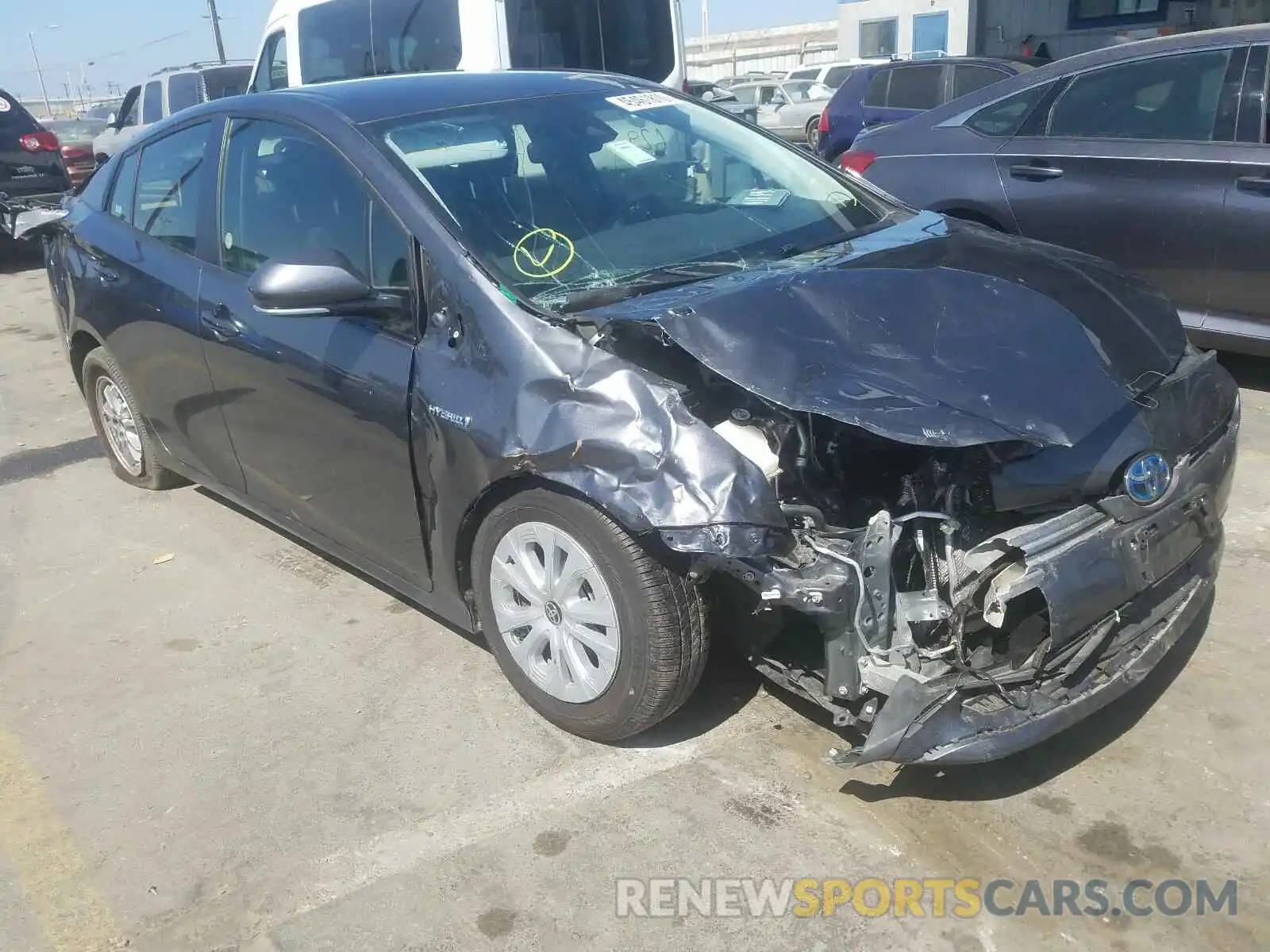 1 Photograph of a damaged car JTDKARFU5K3075685 TOYOTA PRIUS 2019