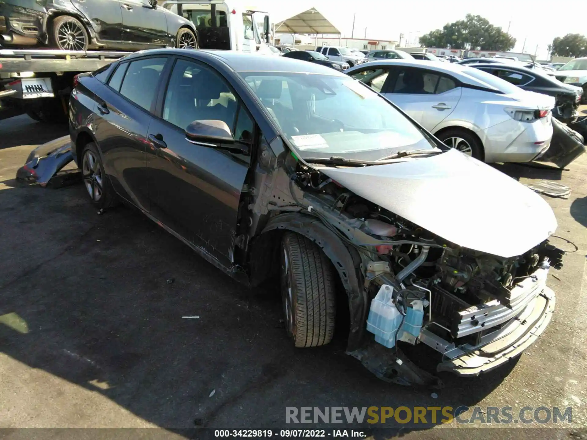 1 Photograph of a damaged car JTDKARFU5K3077548 TOYOTA PRIUS 2019