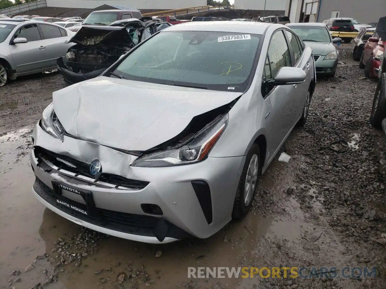 2 Фотография поврежденного автомобиля JTDKARFU5K3077694 TOYOTA PRIUS 2019