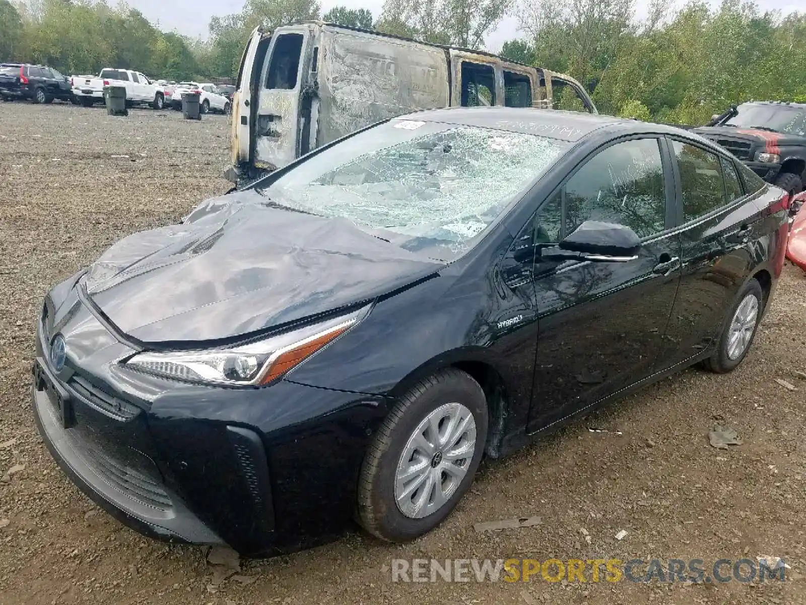 2 Photograph of a damaged car JTDKARFU5K3078246 TOYOTA PRIUS 2019