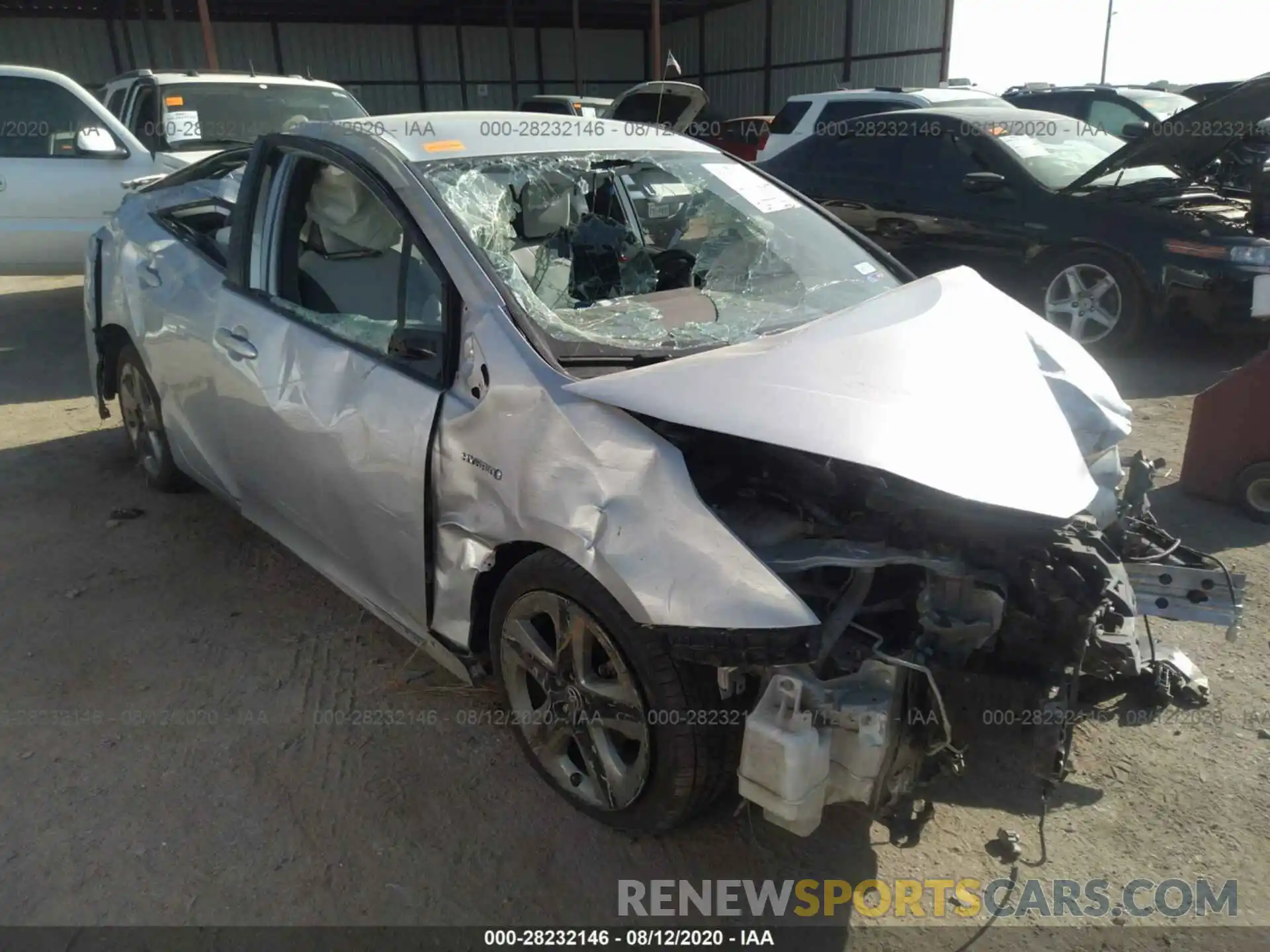 1 Photograph of a damaged car JTDKARFU5K3080272 TOYOTA PRIUS 2019