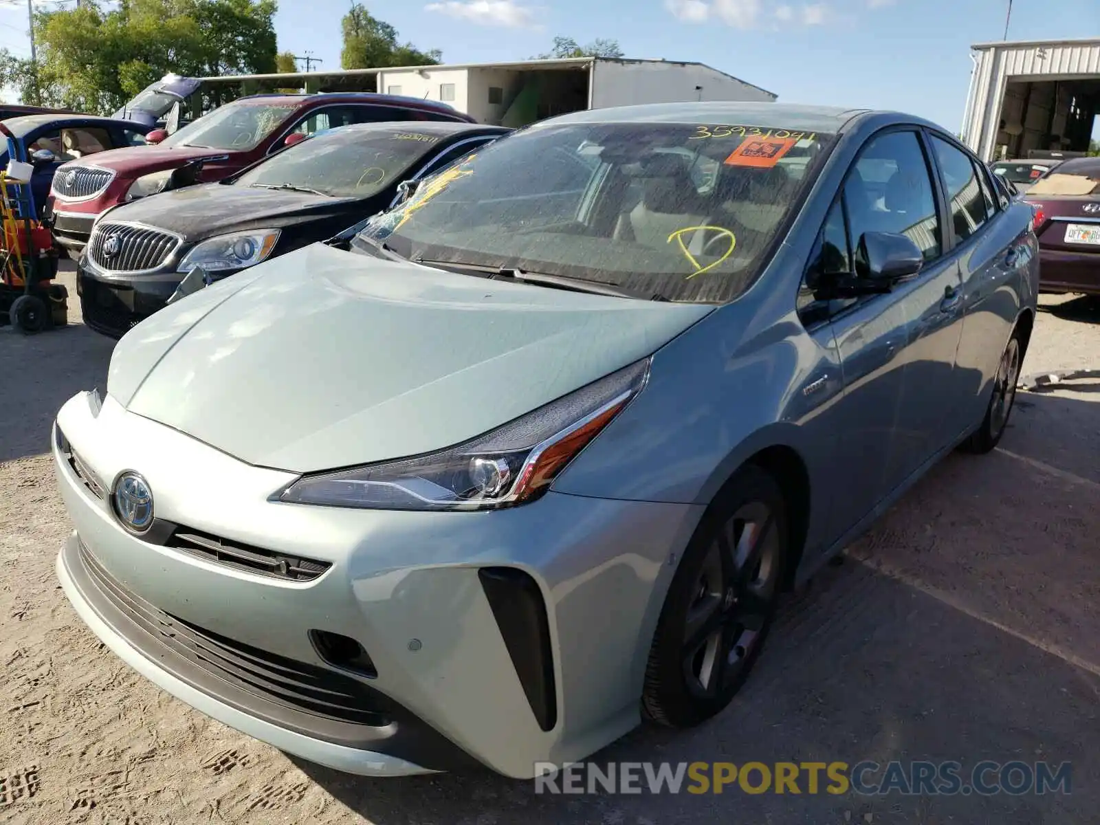 2 Photograph of a damaged car JTDKARFU5K3081504 TOYOTA PRIUS 2019