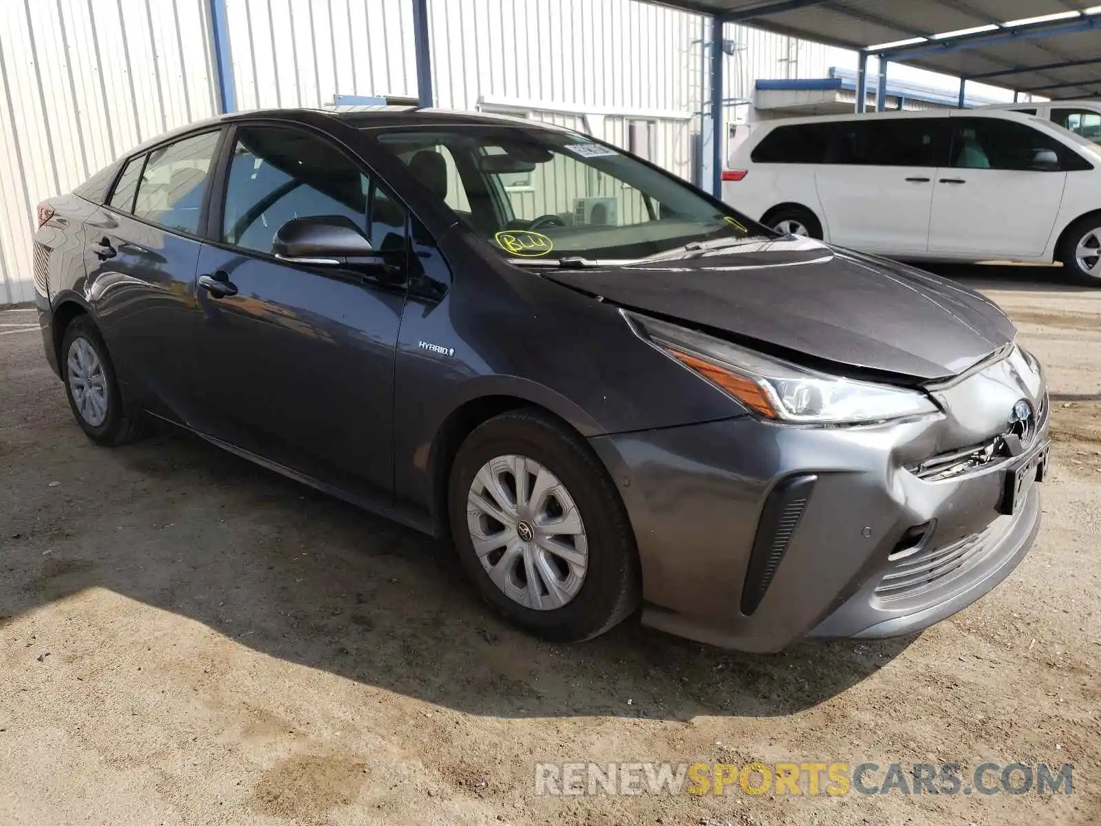 1 Photograph of a damaged car JTDKARFU5K3081860 TOYOTA PRIUS 2019