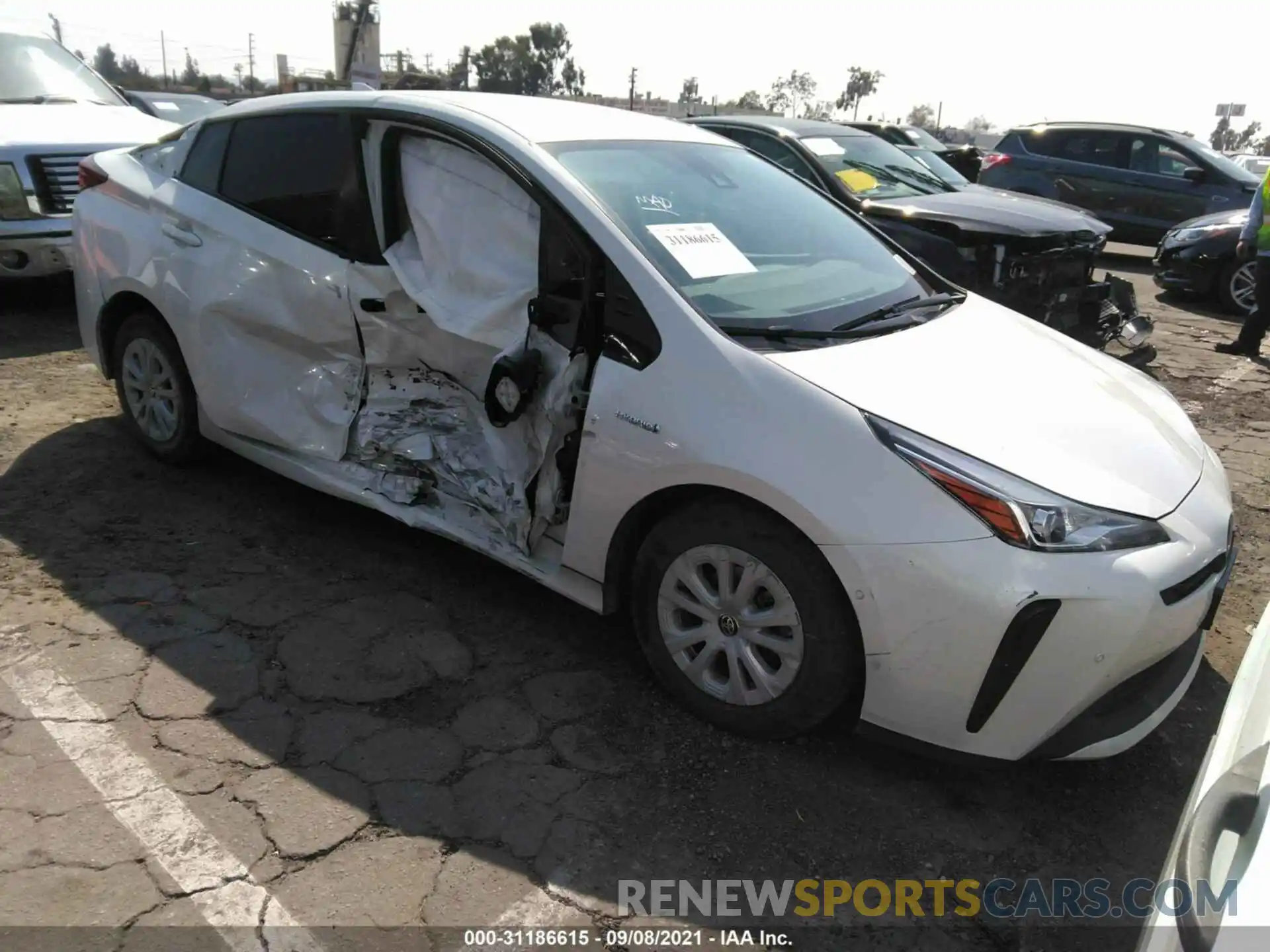 1 Photograph of a damaged car JTDKARFU5K3083009 TOYOTA PRIUS 2019