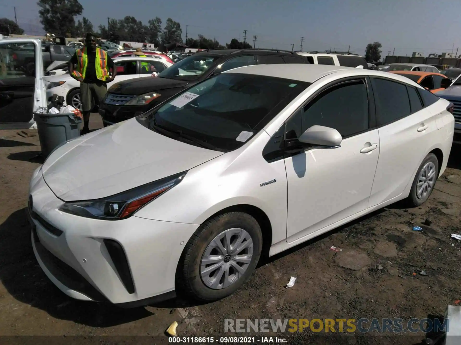 2 Photograph of a damaged car JTDKARFU5K3083009 TOYOTA PRIUS 2019